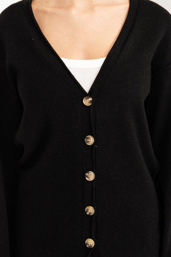 Long Sleeve Cardigan With Buttons - Closet Space