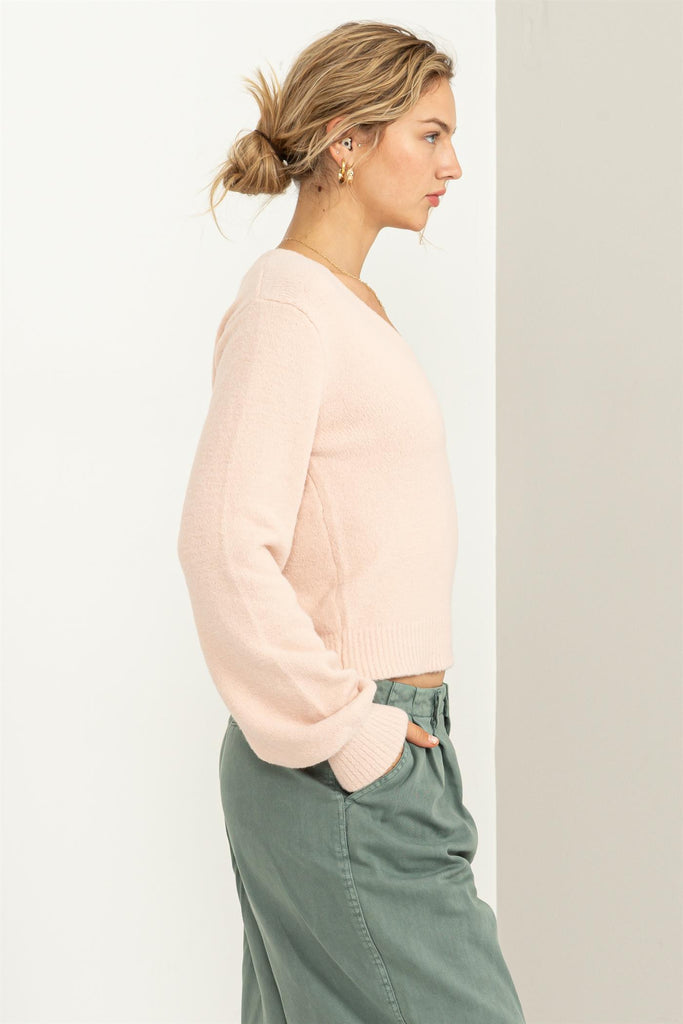 Crop V-Neck Sweater - Closet Space