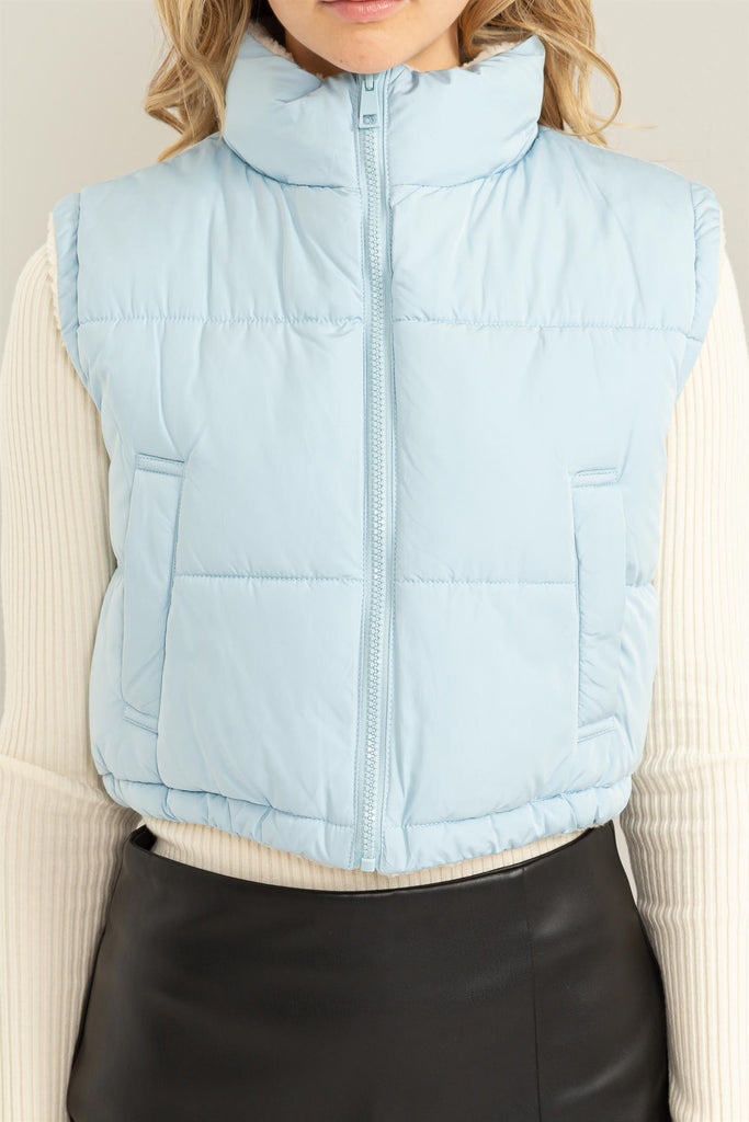 Cropped Puffer Vest - Closet Space