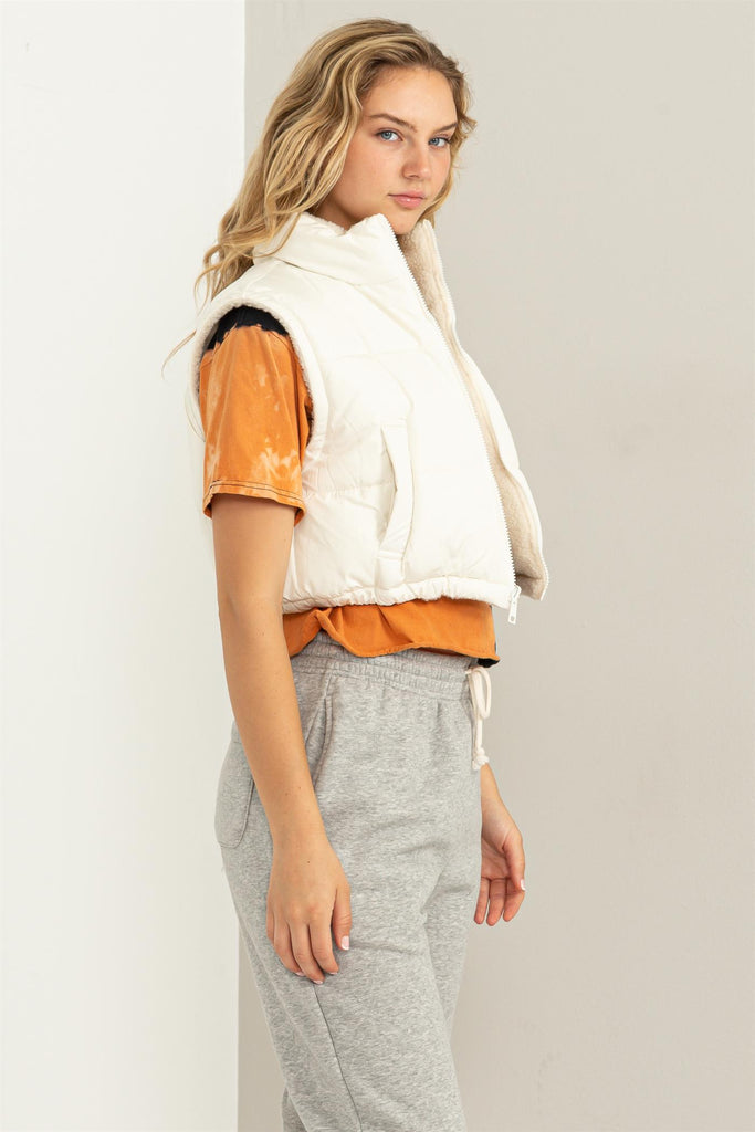 Cropped Puffer Vest - Closet Space