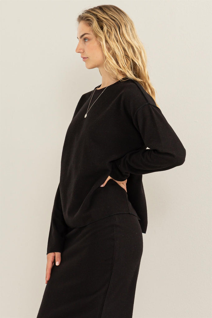 Solid Soft Long Sleeve Sweatshirt - Closet Space