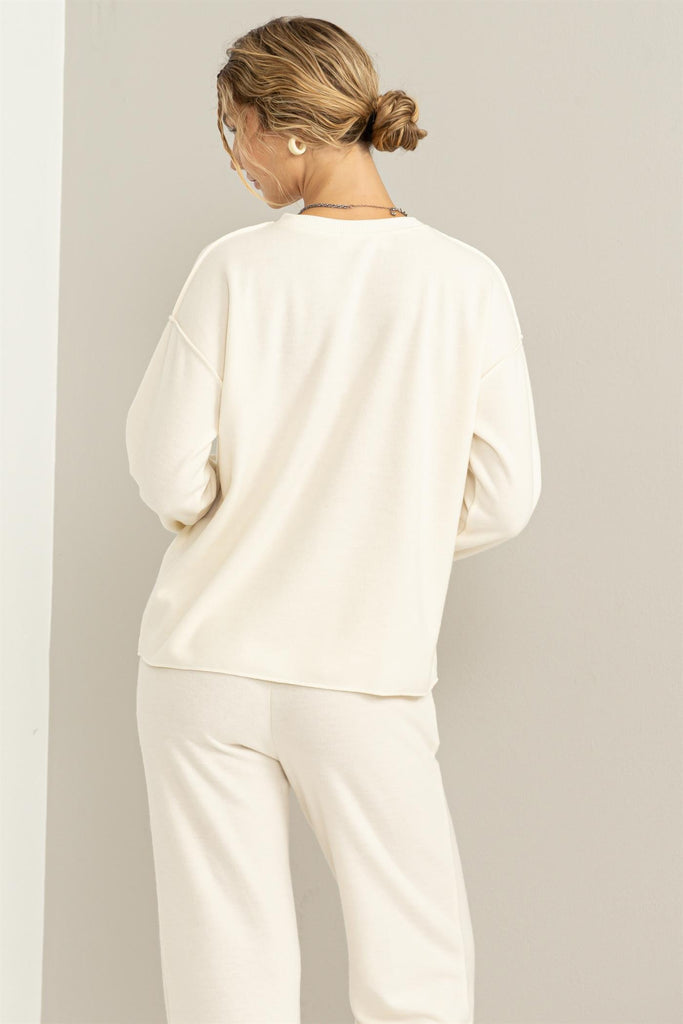 Solid Soft Long Sleeve Sweatshirt - Closet Space