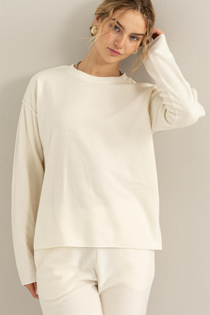 Solid Soft Long Sleeve Sweatshirt - Closet Space