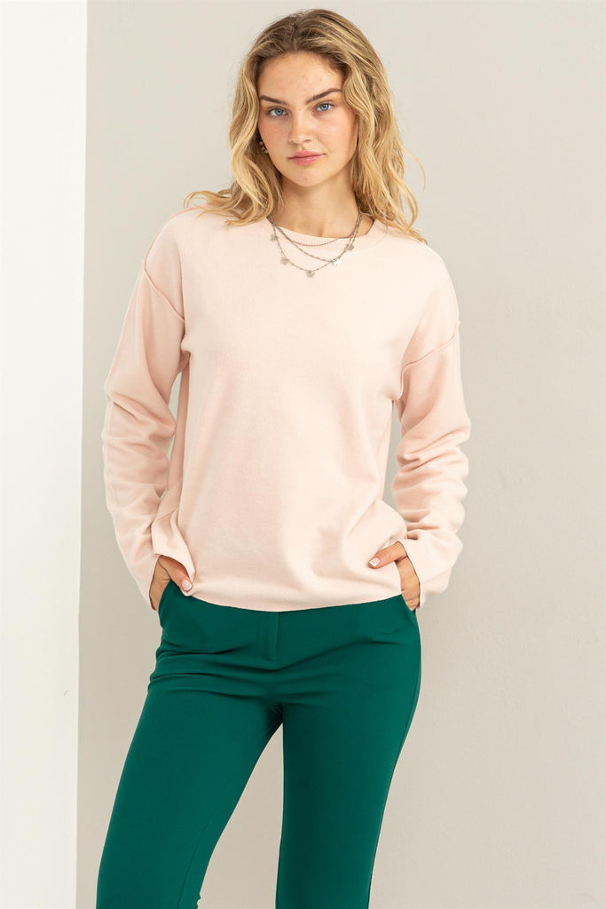 Solid Soft Long Sleeve Sweatshirt - Closet Space