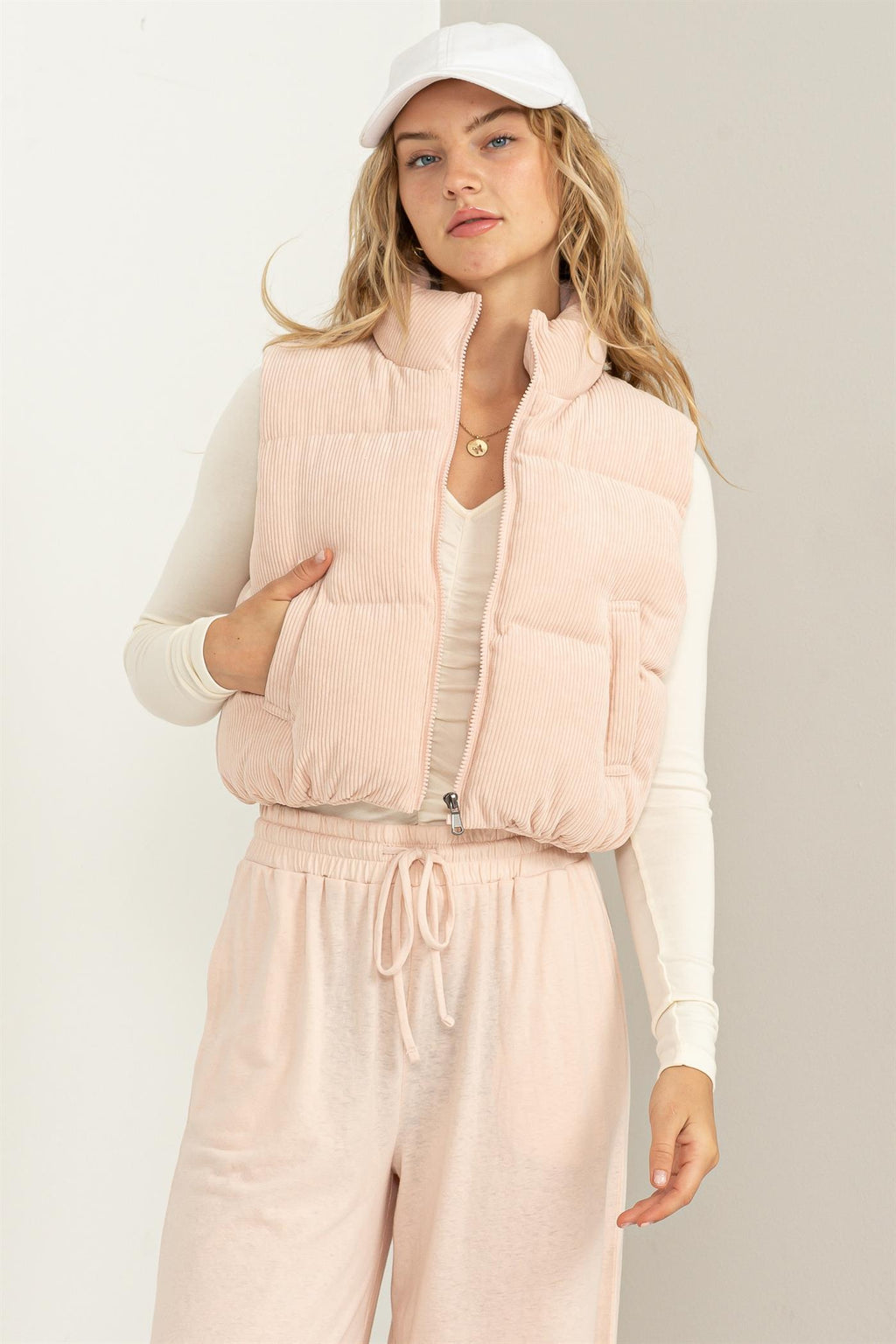 Corduroy Puffer Vest - Closet Space
