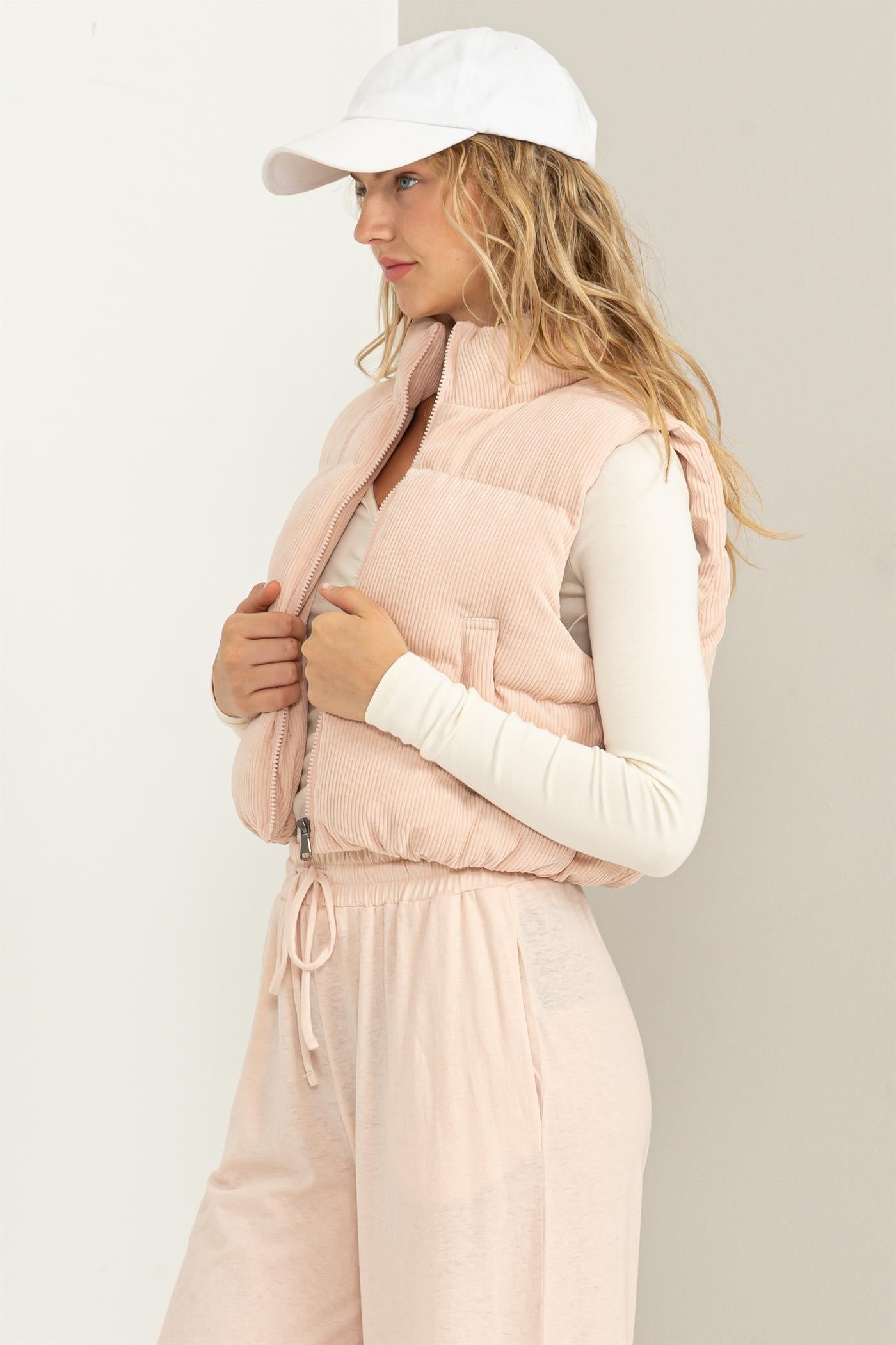 Corduroy Puffer Vest - Closet Space