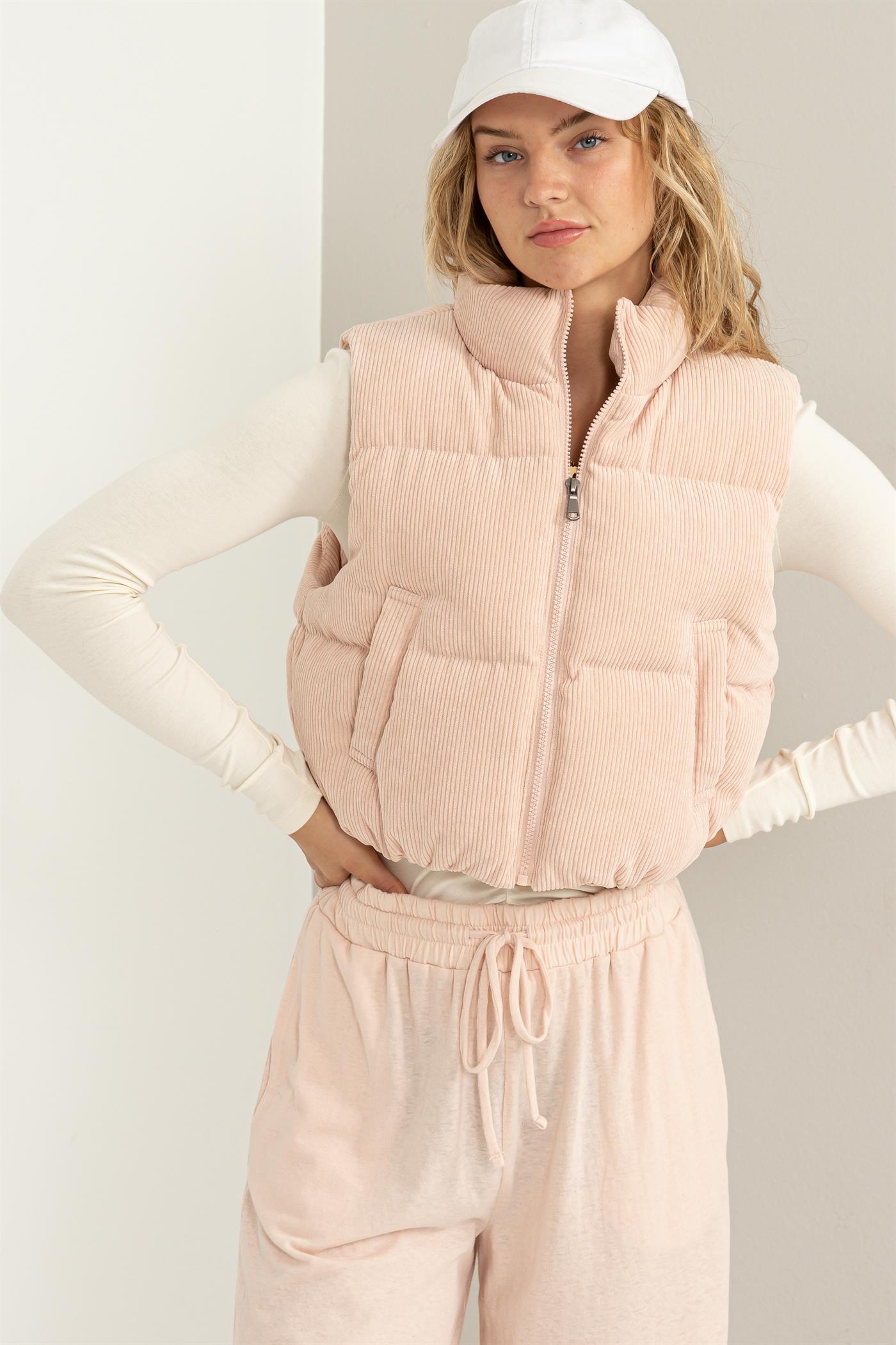 Corduroy Puffer Vest - Closet Space