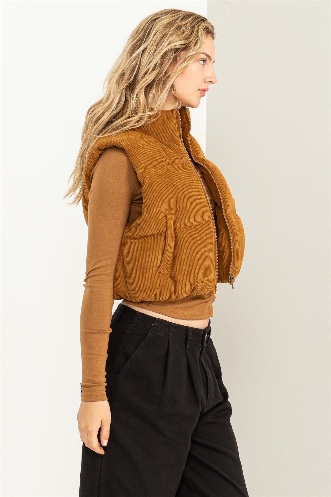 Corduroy Puffer Vest - Closet Space