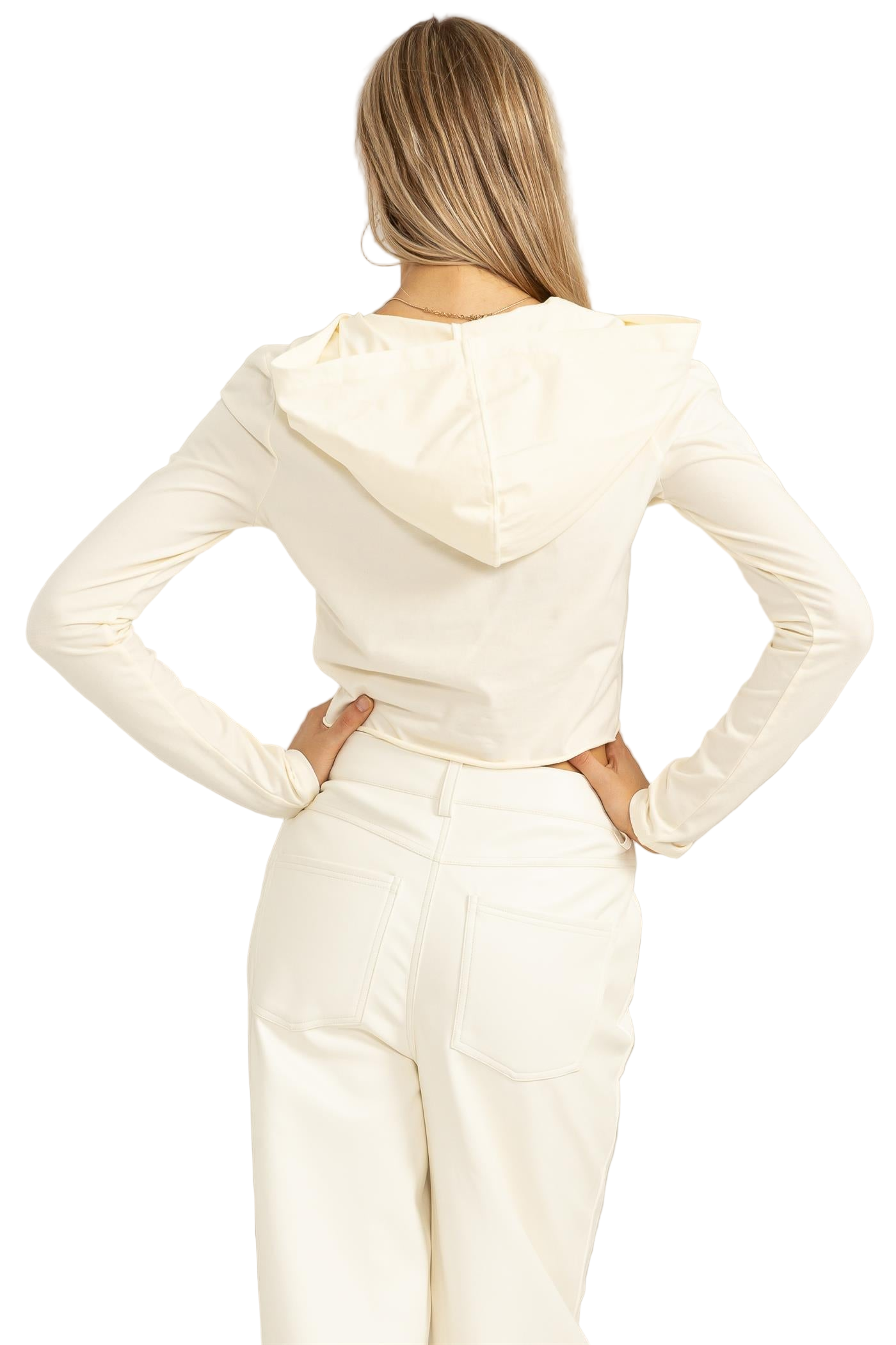 Cropped Zipper Fitted Hoodie