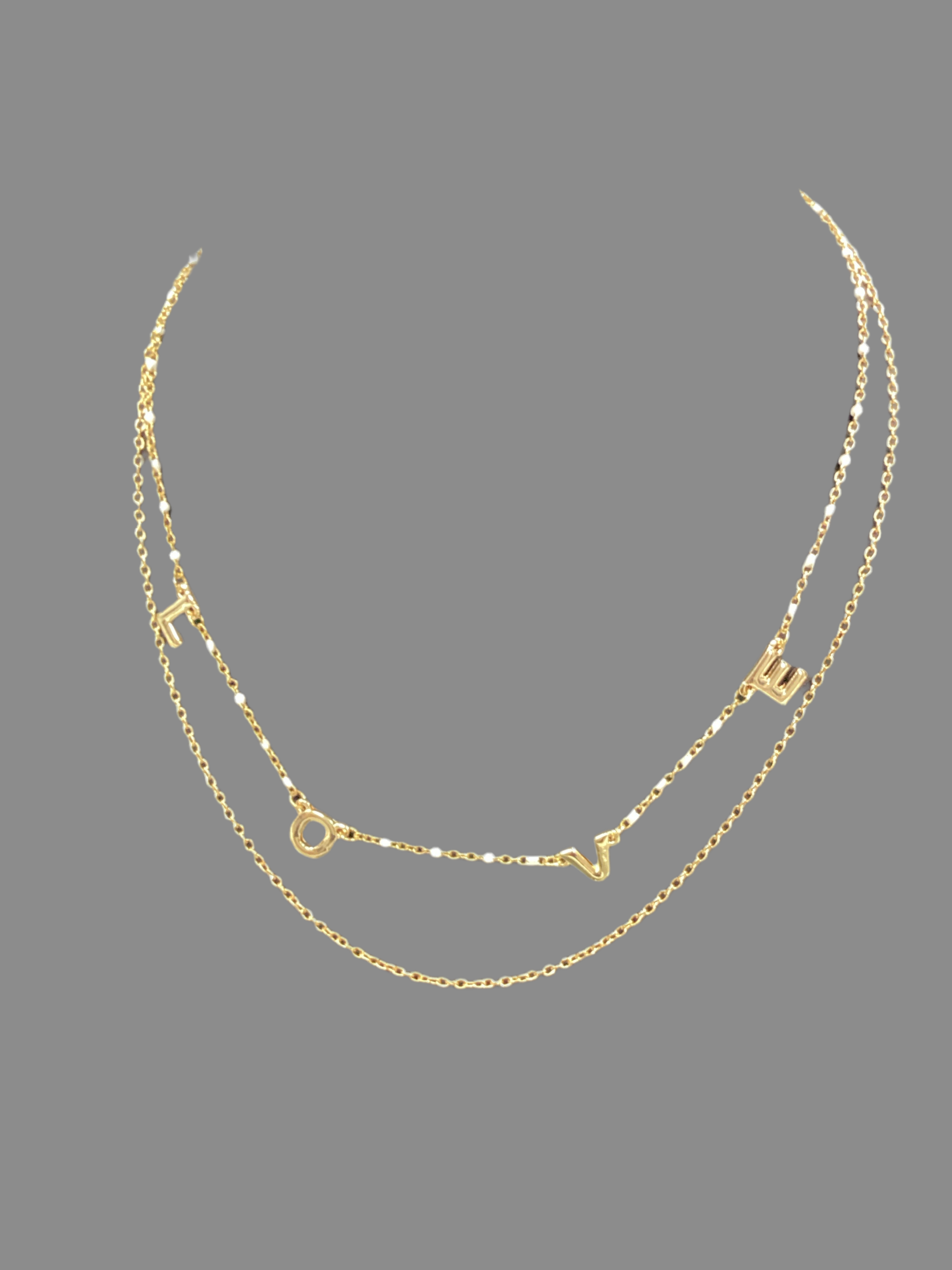 Letter Love Double Layer Necklace
