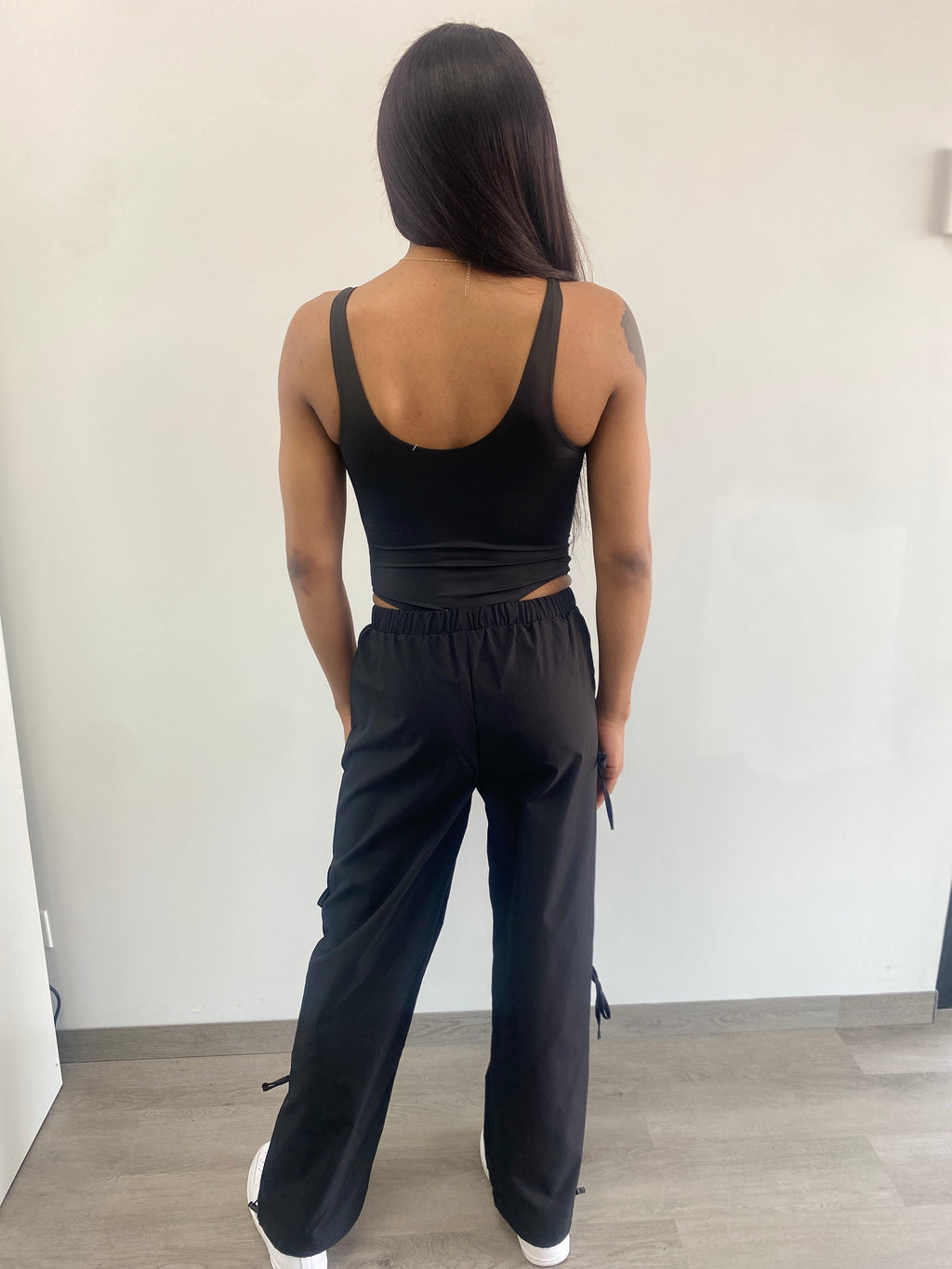 Bow-Accent Utility Parachute Pant