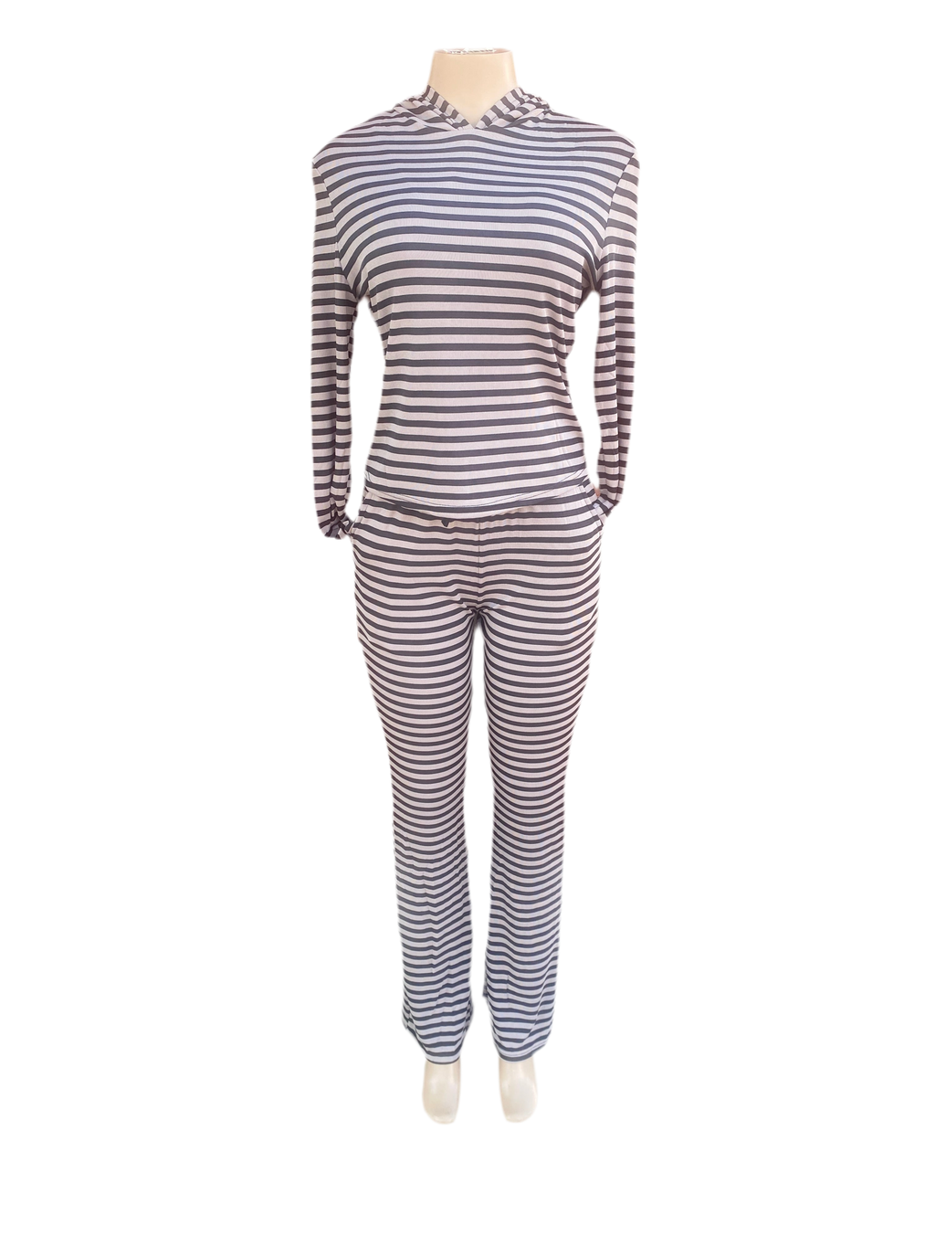 Soft & Comfy Striped Set With Hoodie