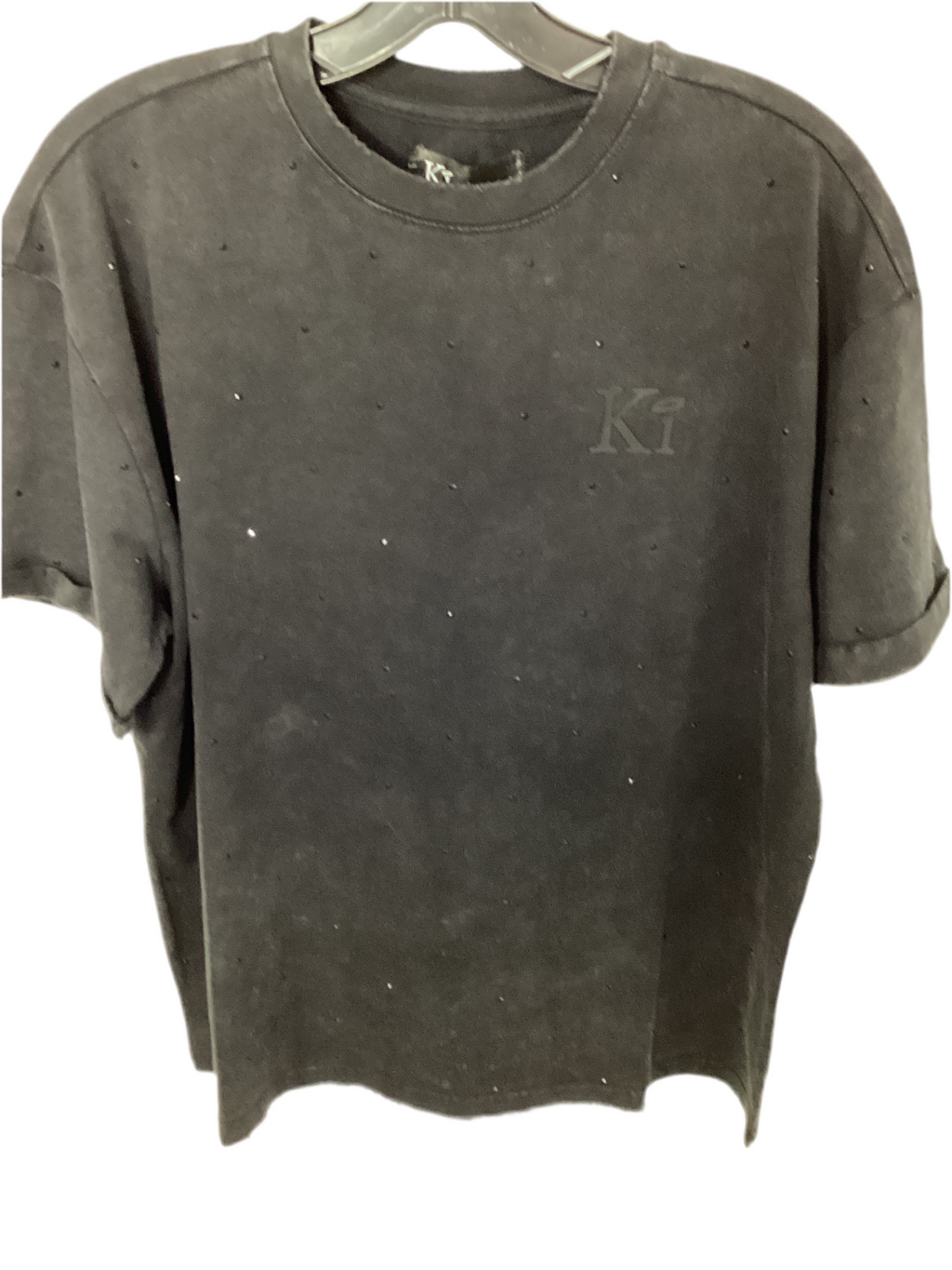 Rhinestone Stone Wash Short Set