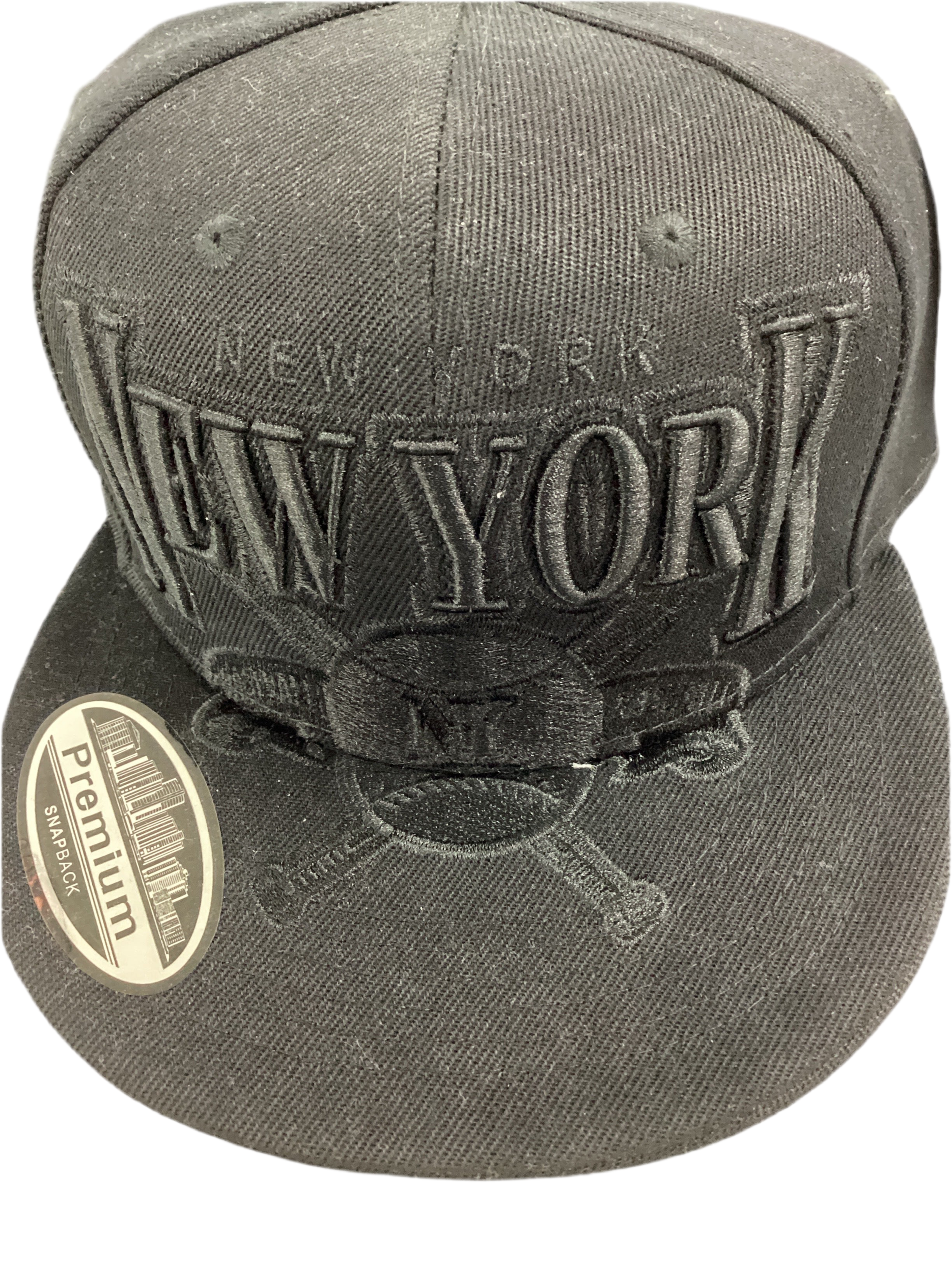 New York Crossed Bats Embroidered Snapback Hat