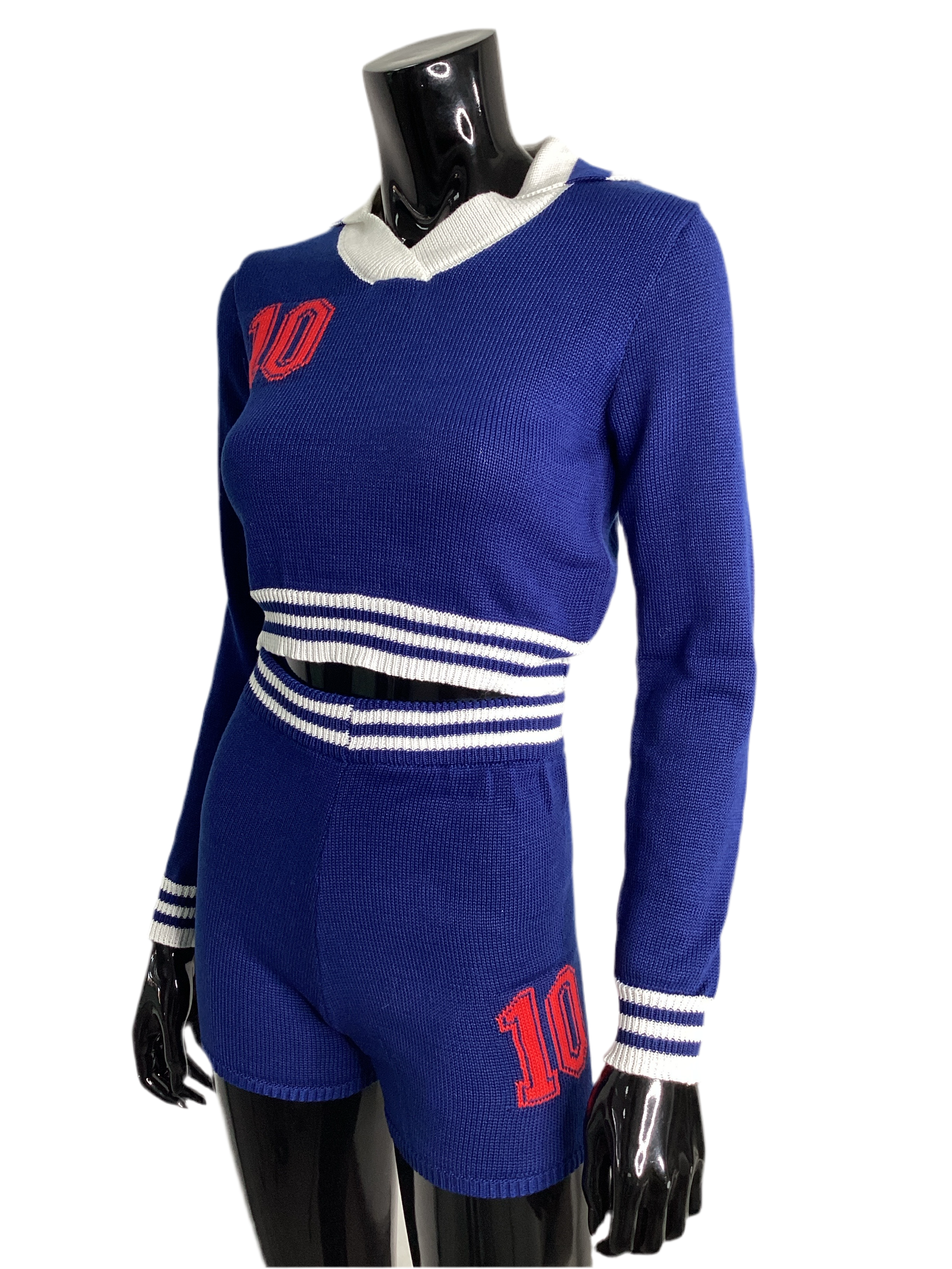 Classic Collared 2 Piece Sweater Short Set