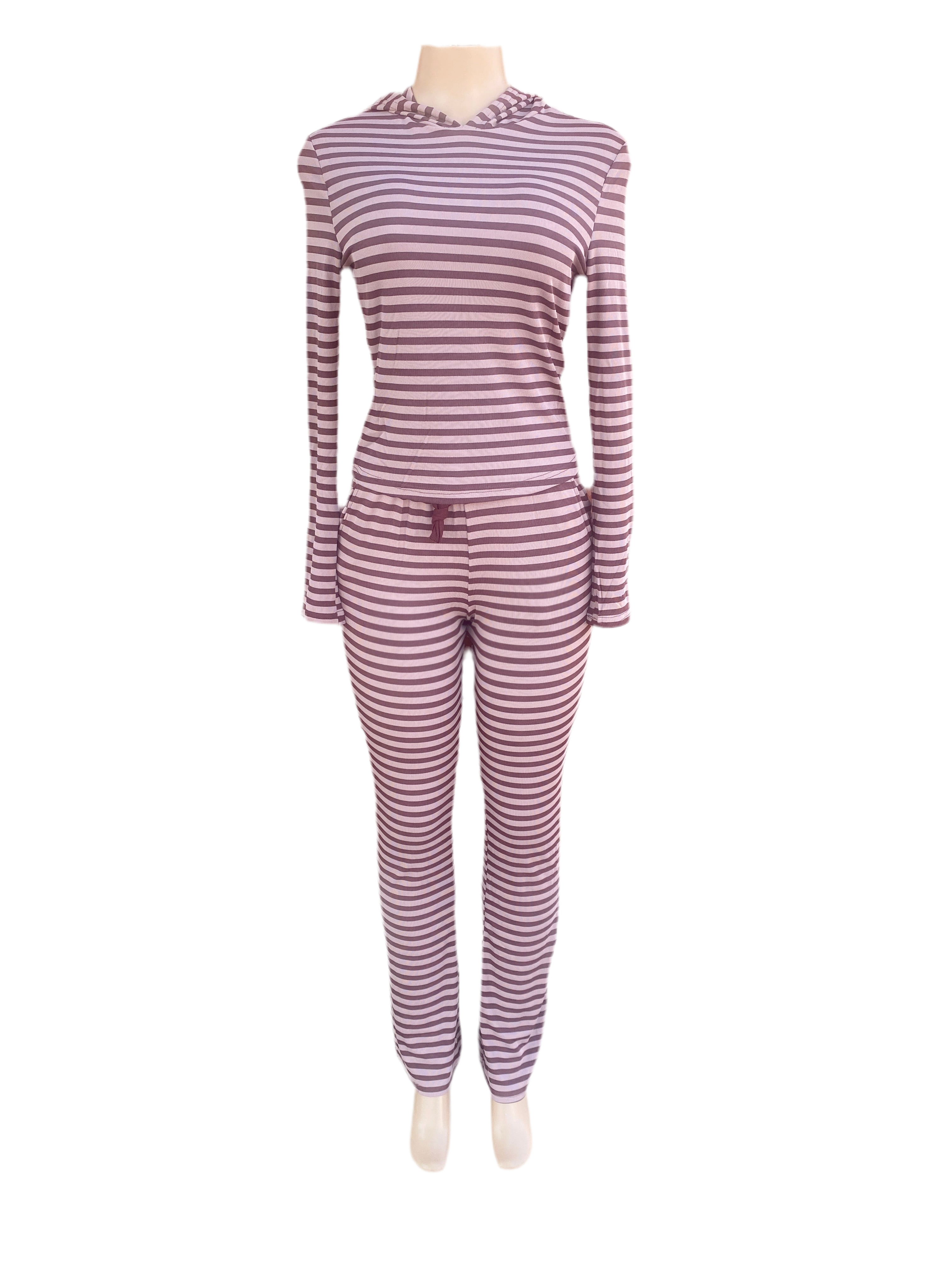 Soft & Comfy Striped Set With Hoodie
