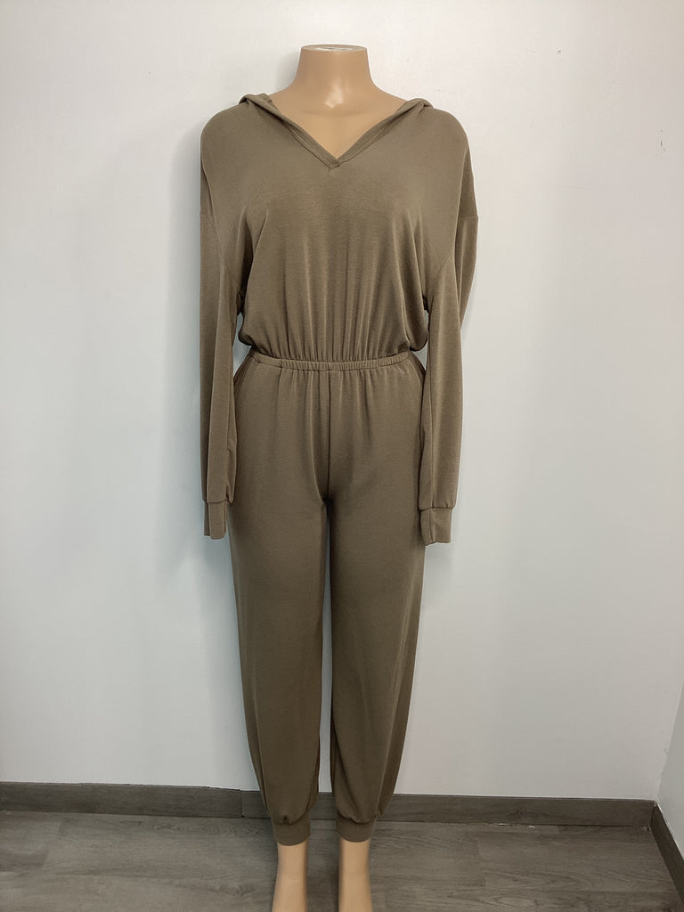 Casual Light Weight Hooded Pocket Jumpsuit - Closet Space