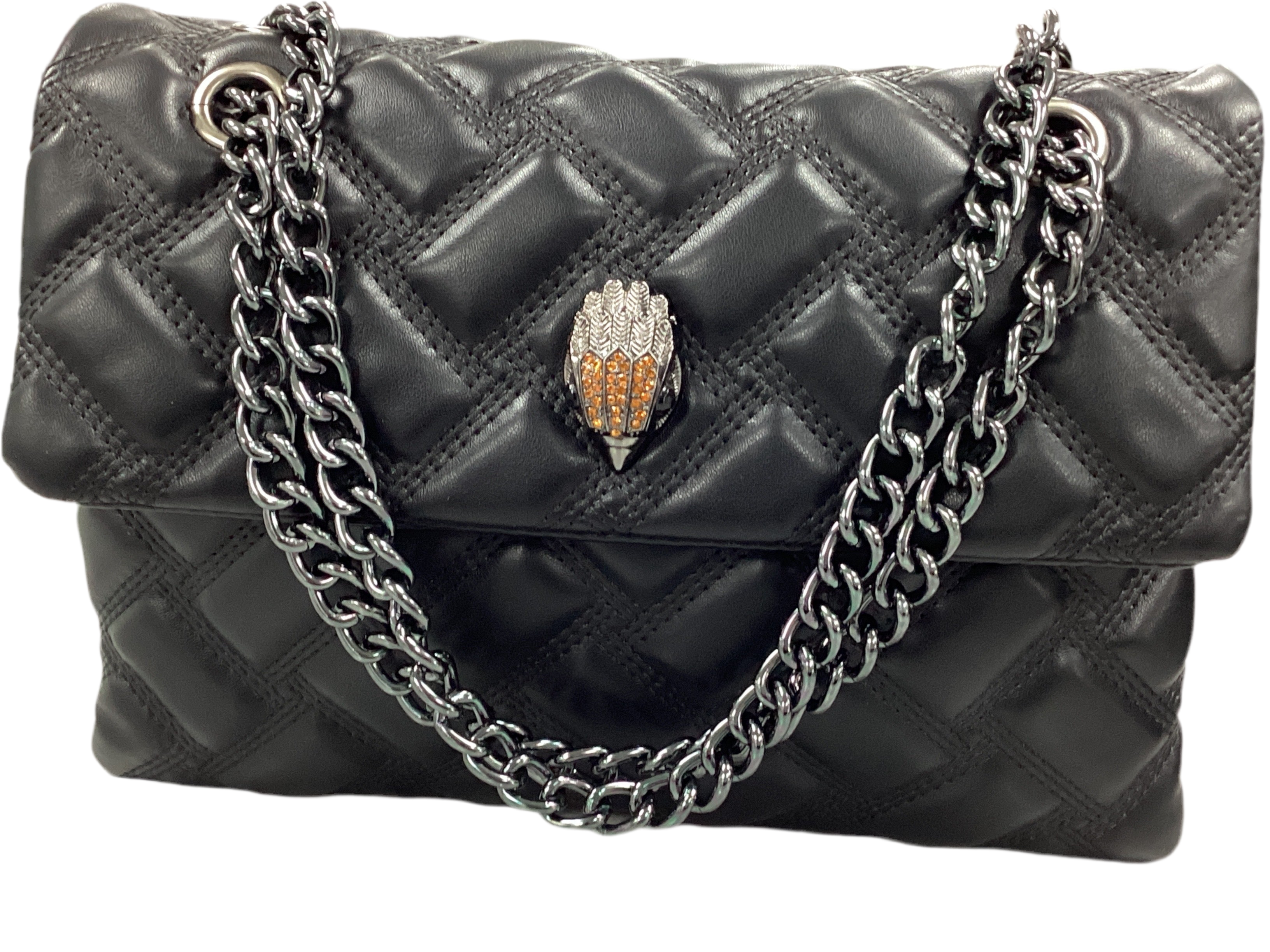 Quilted Luxe Chain Shoulder Bag With Statement Clasp