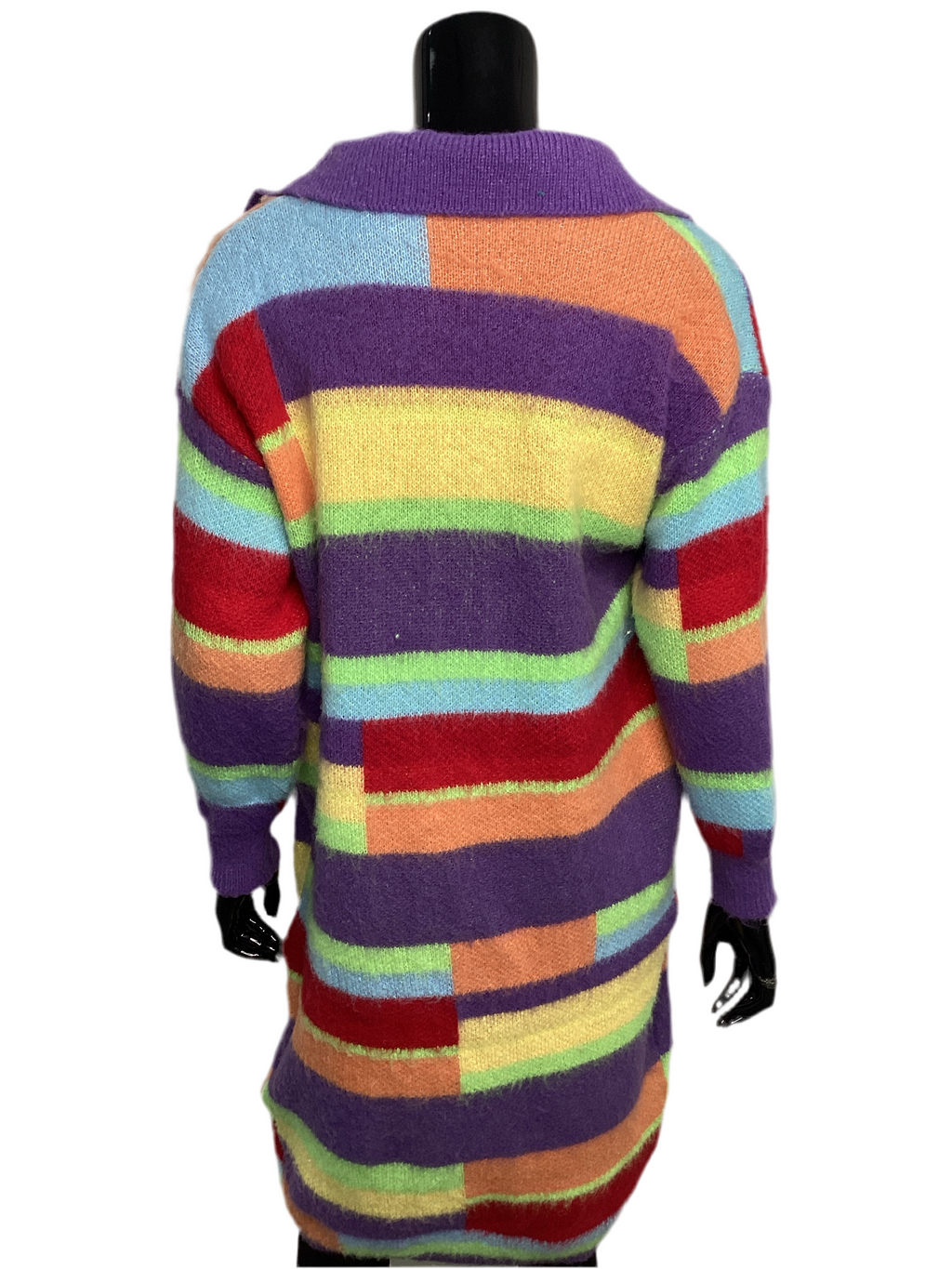 Multi Color Stripped Long Cardigan