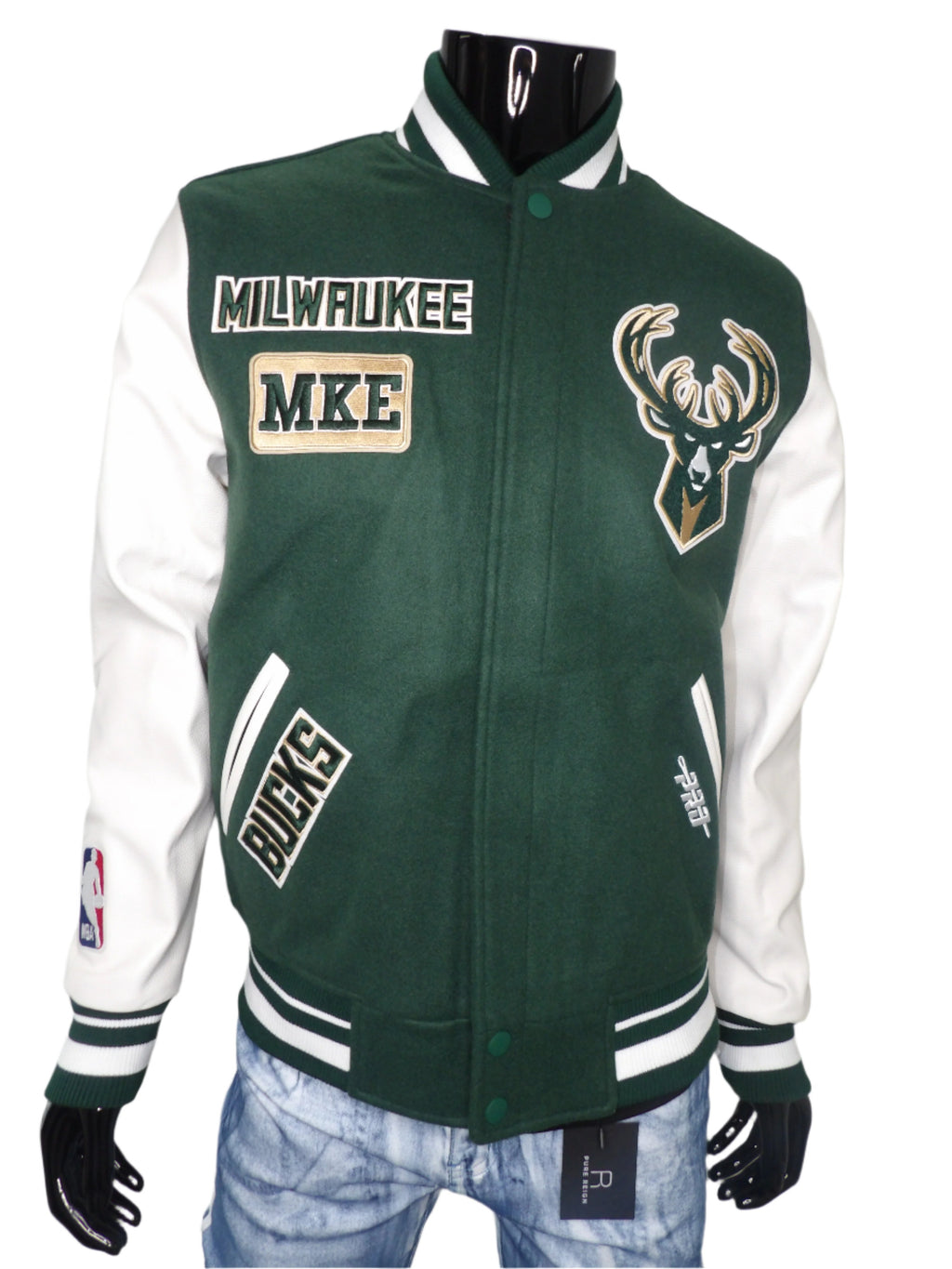 PRO STANDARD - Milwaukee Bucks Area Code Wool Varsity Jacket