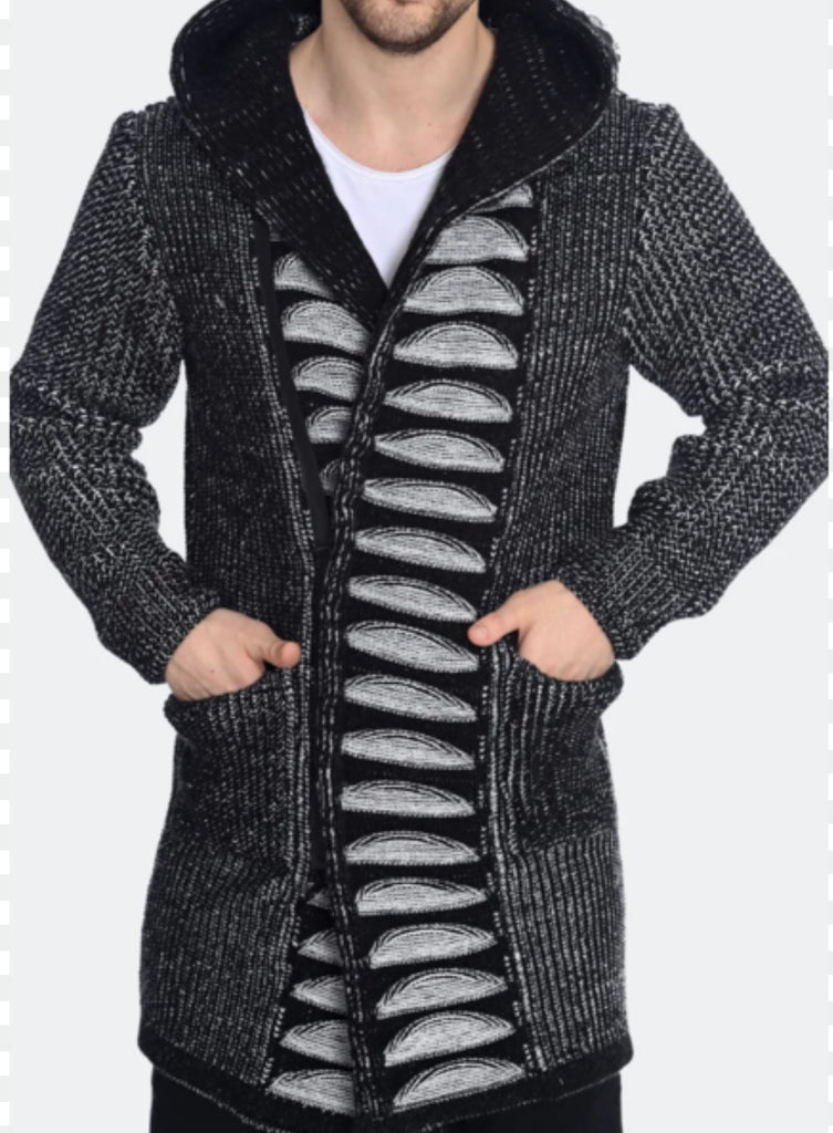 Hooded Zip-Up Cardigan Sweater - Closet Space