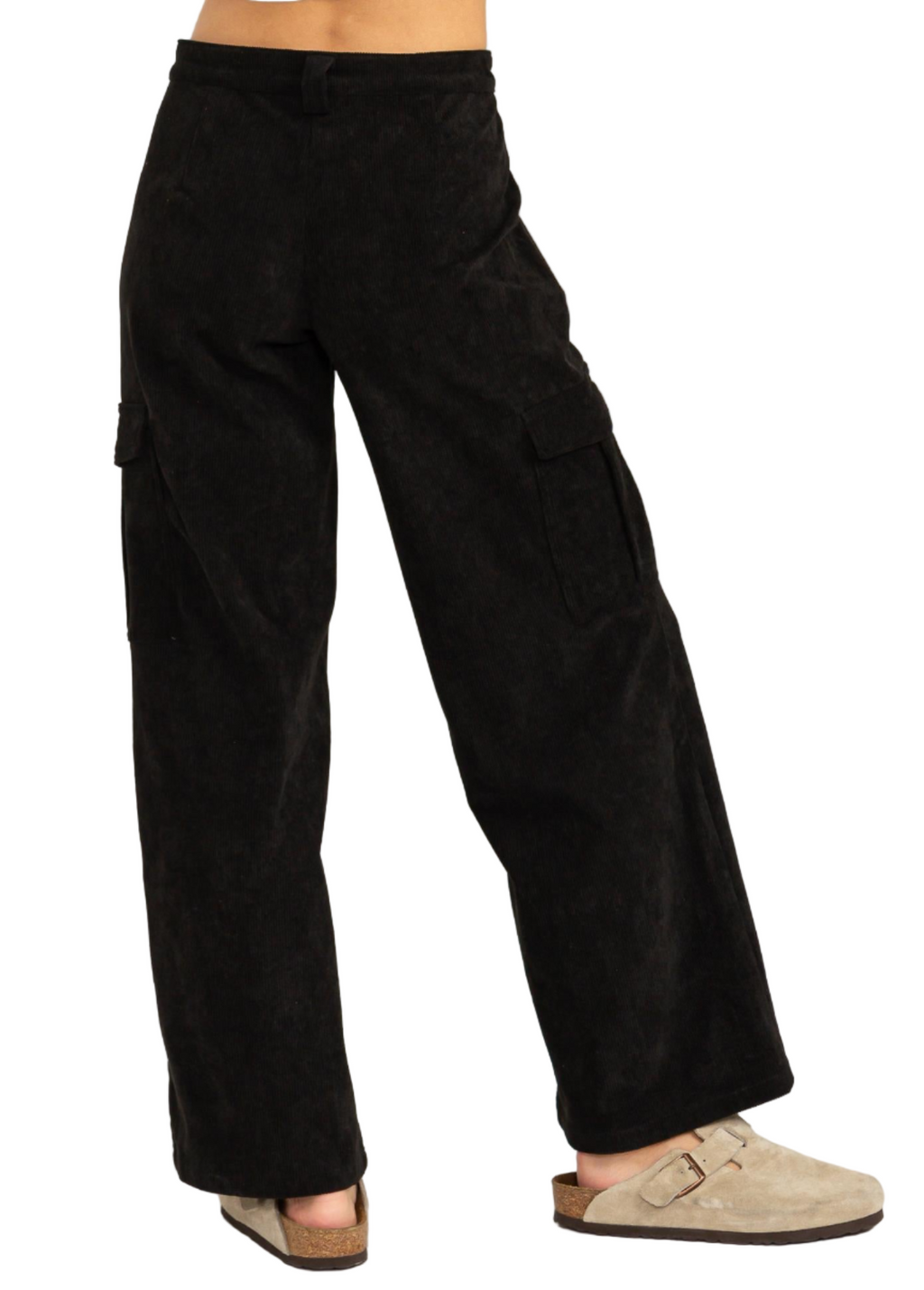 Wide Leg Corduroy Cargo Pants