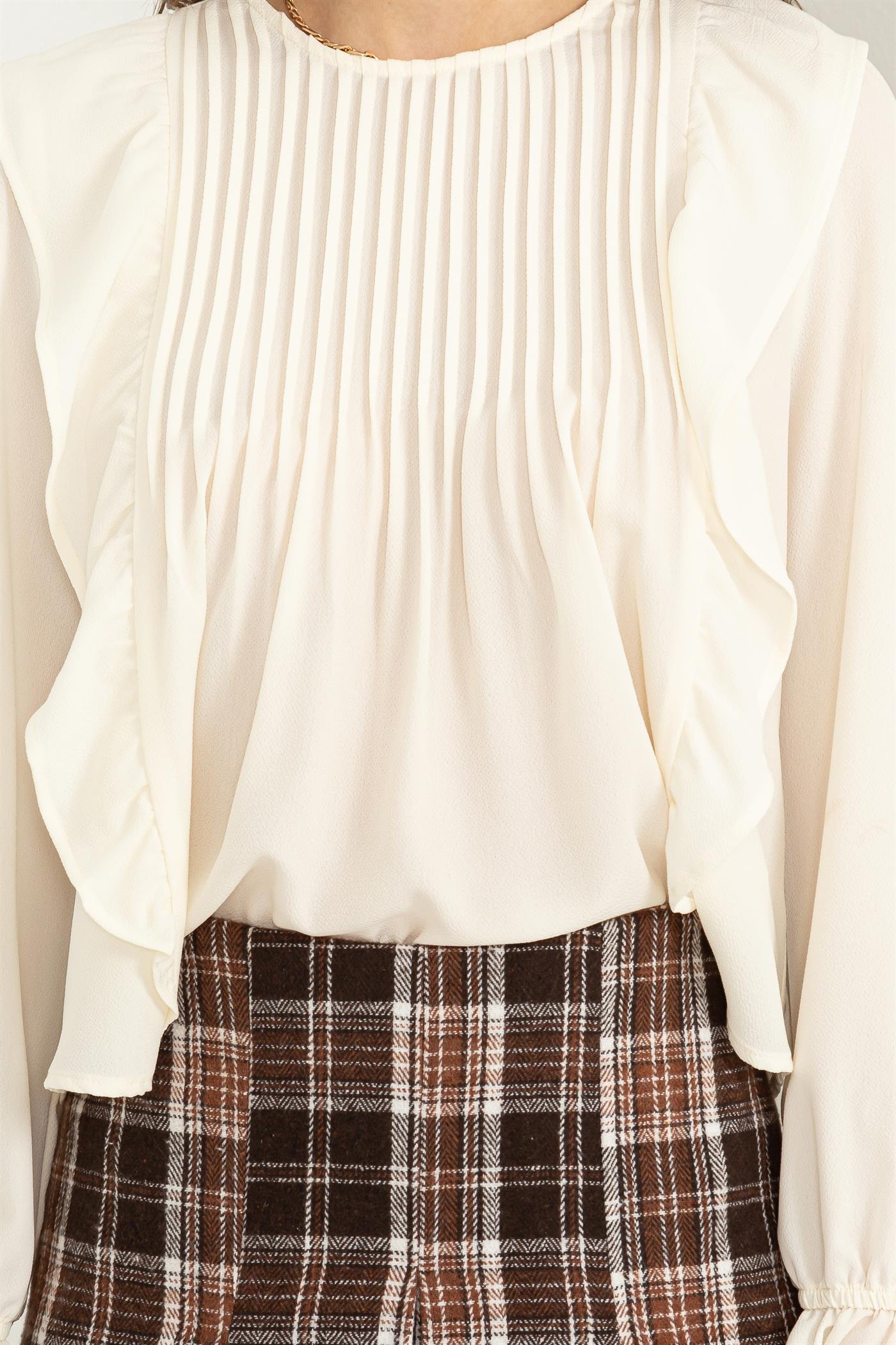 Ruffle Pintuck Shear Blouse - Closet Space