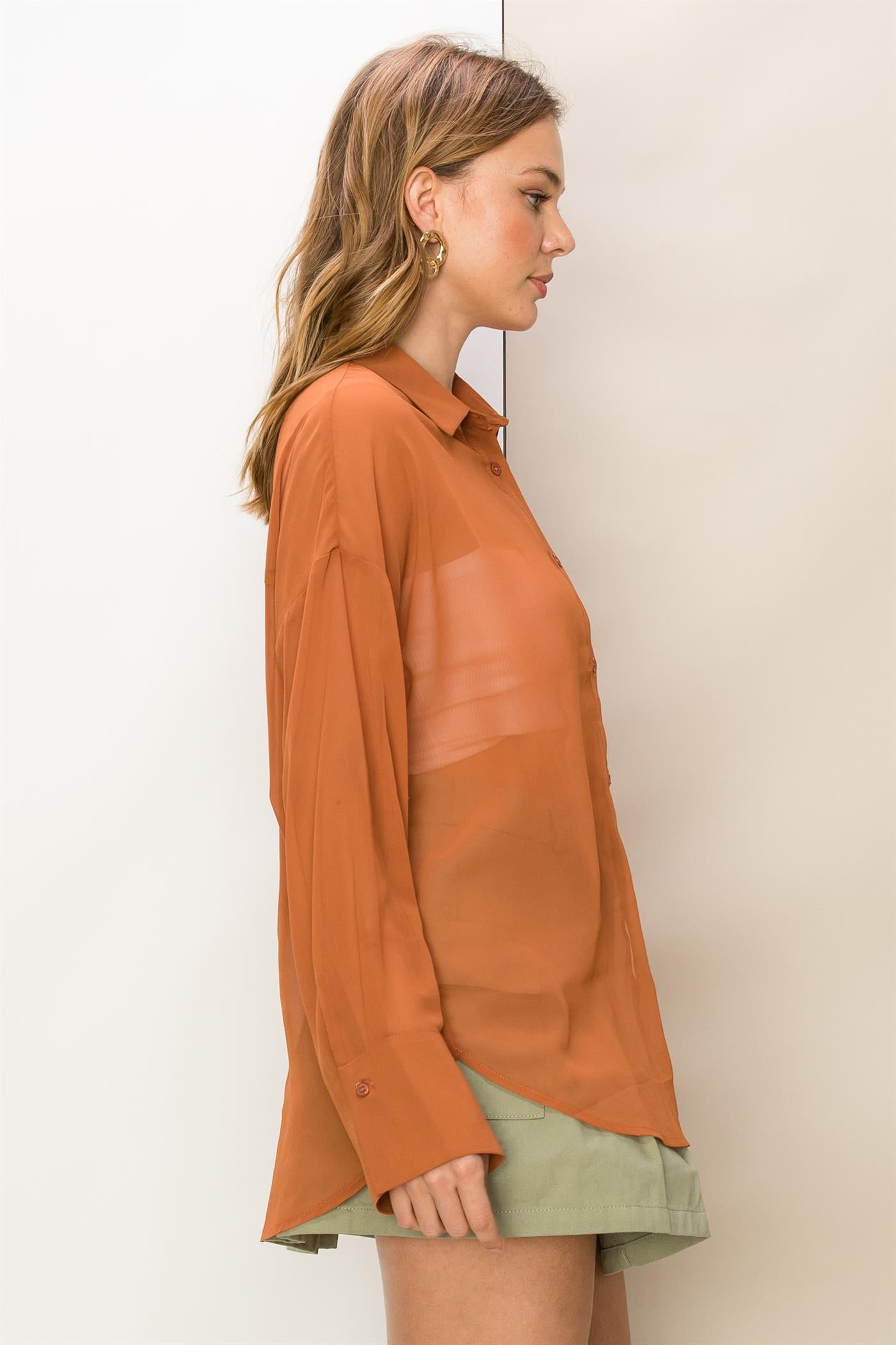 Hi-Lo Sheer Blouse - Closet Space