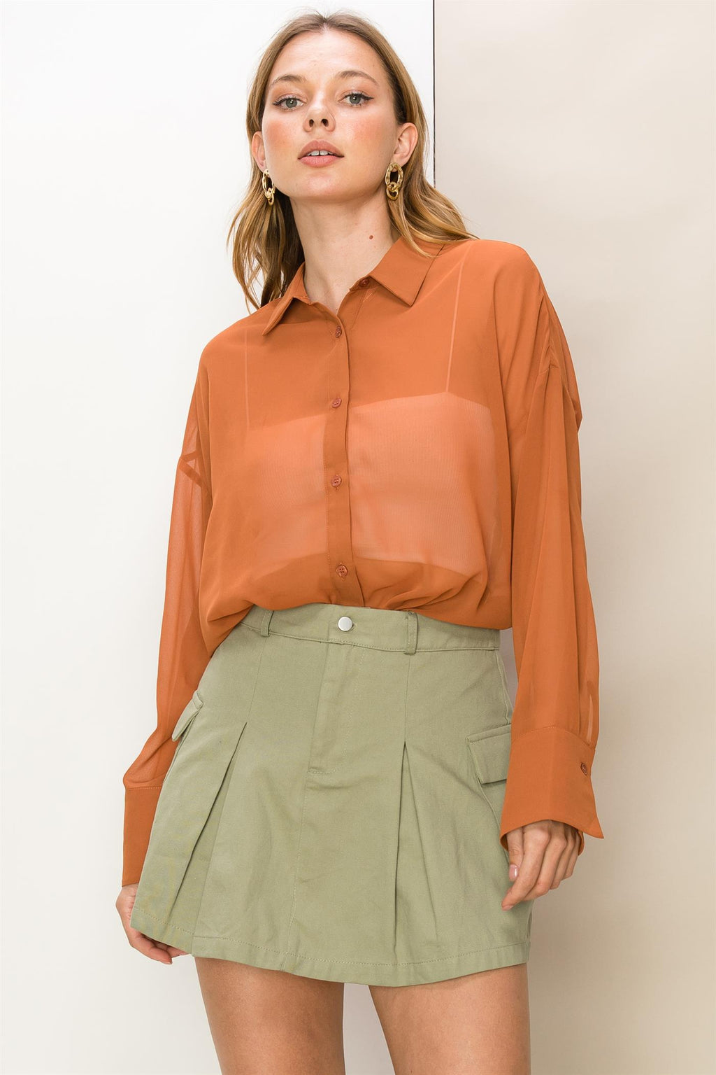 Hi-Lo Sheer Blouse - Closet Space