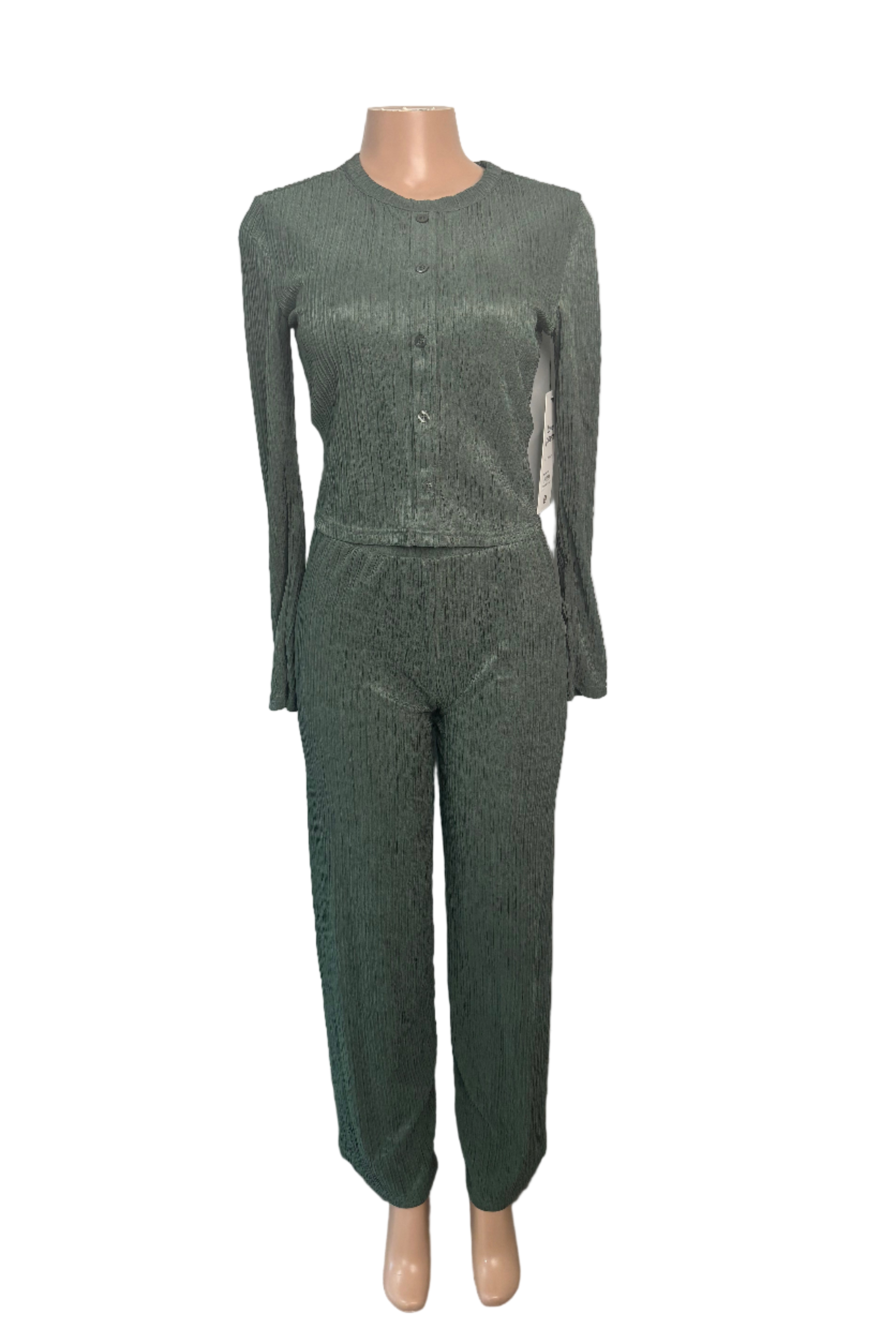 Crinkle Plisse Short Sleeve Set