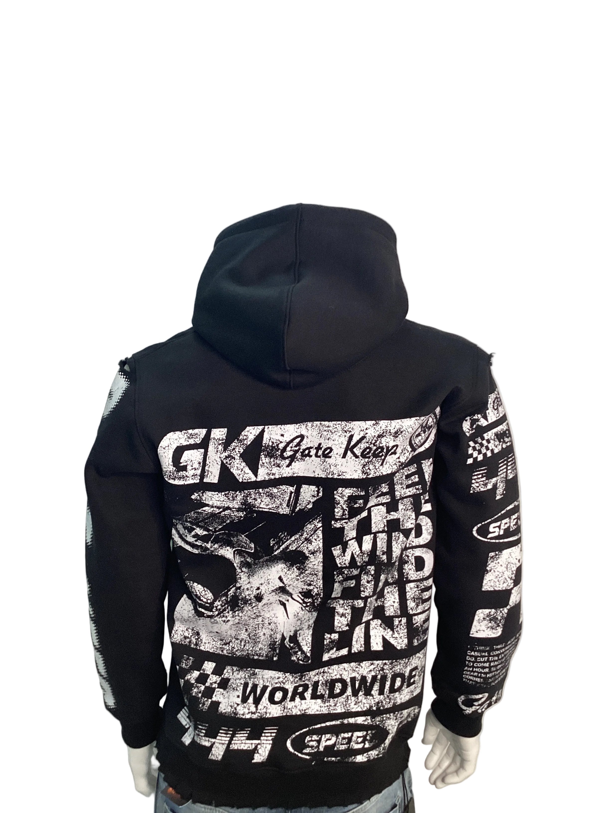 Gatekeep Racing Graphic Distressed Hoodie