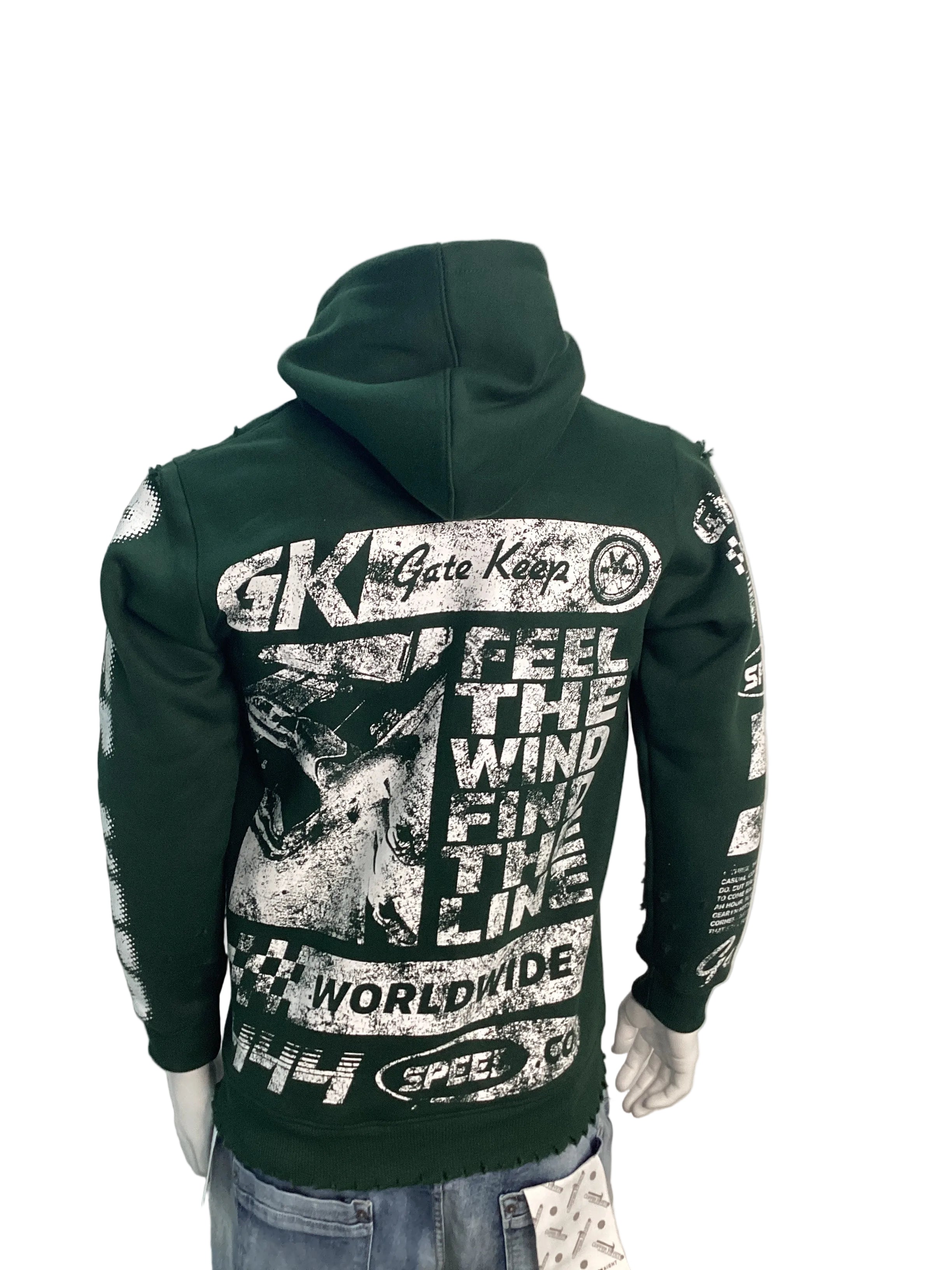 Gatekeep Racing Graphic Distressed Hoodie