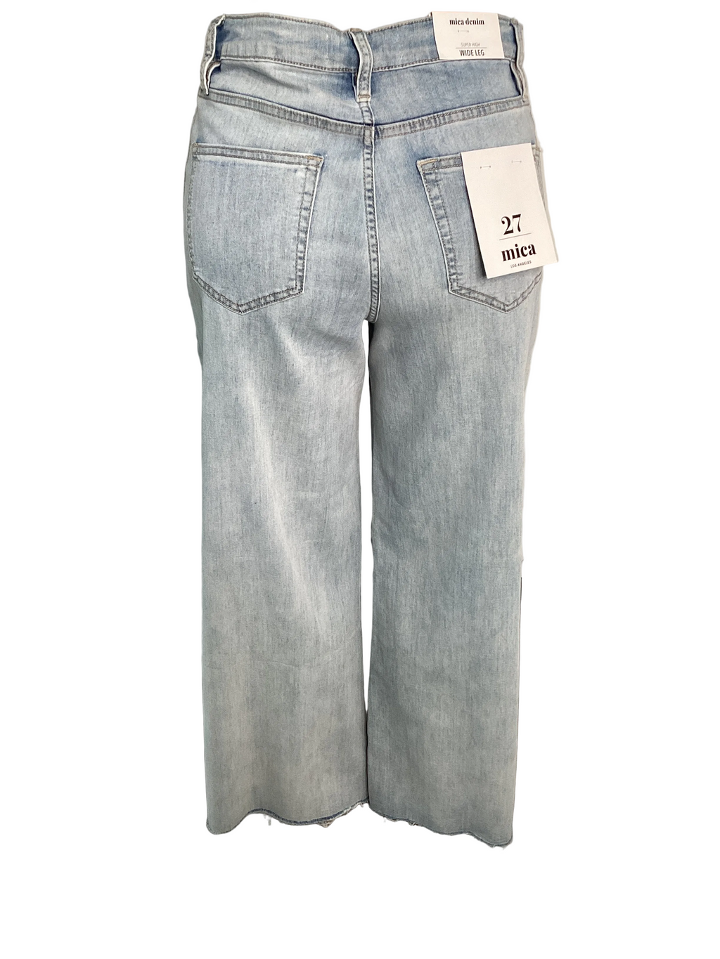 High Waisted Wide Leg With Raw Hem Denim Jeans