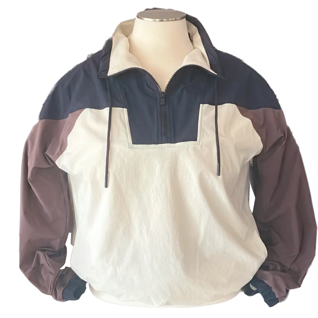 Curvy - Color Block Zip Active Jacket - Closet Space