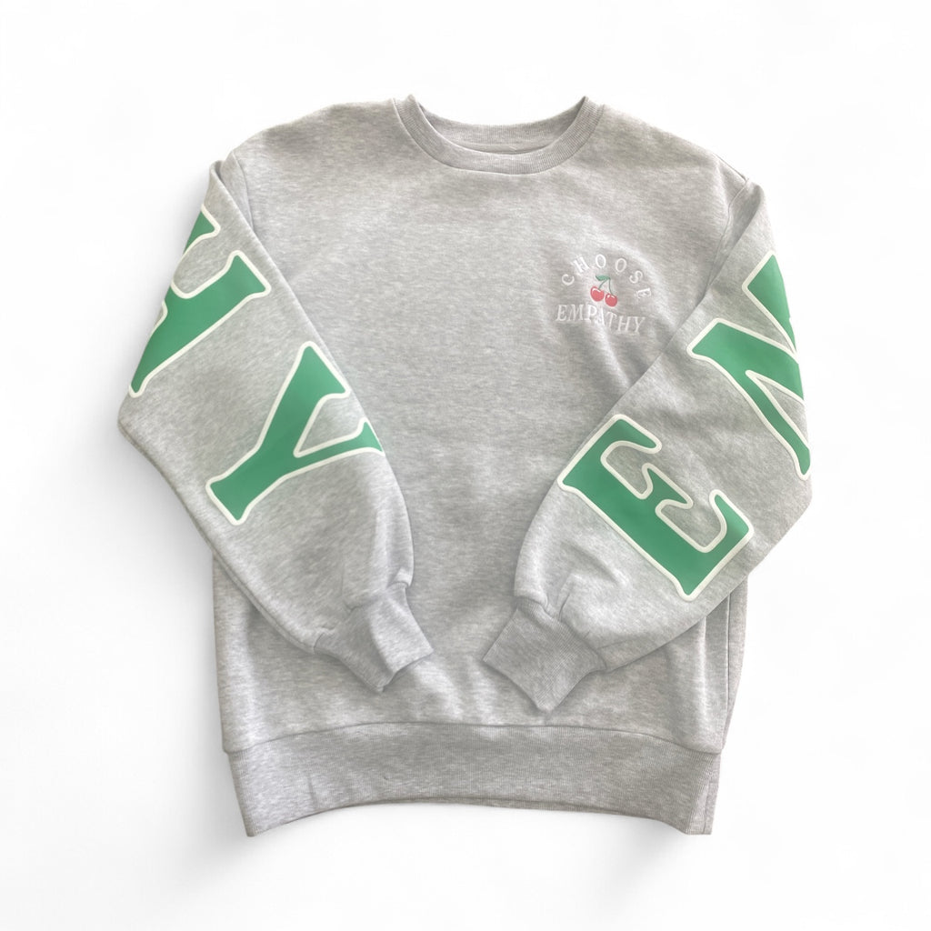 Choose Empathy Graphic Sweatshirt - Positive Cherry Embroidery Pullover