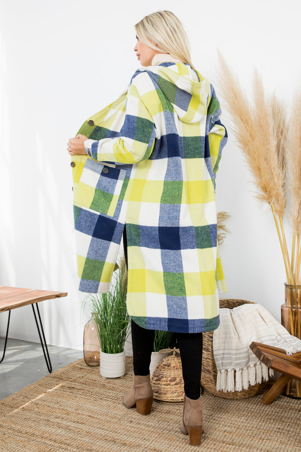 Plaid Oversized Duster Shacket