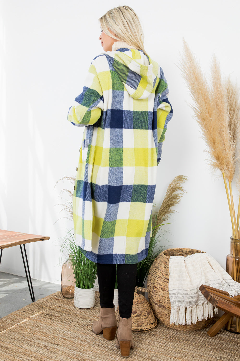 Plaid Oversized Duster Shacket