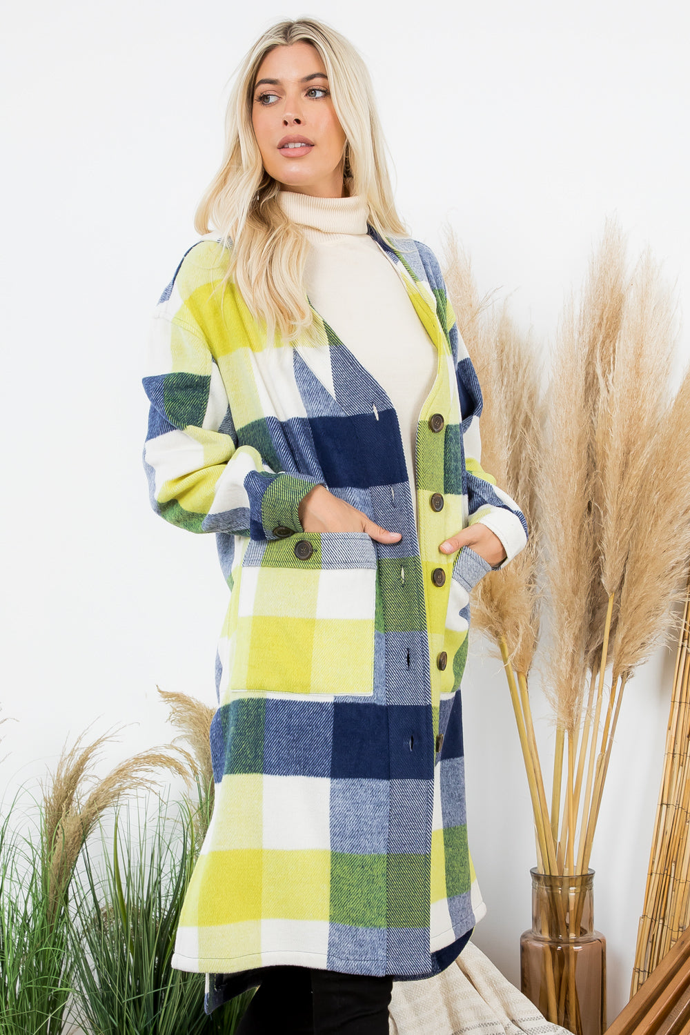 Plaid Oversized Duster Shacket