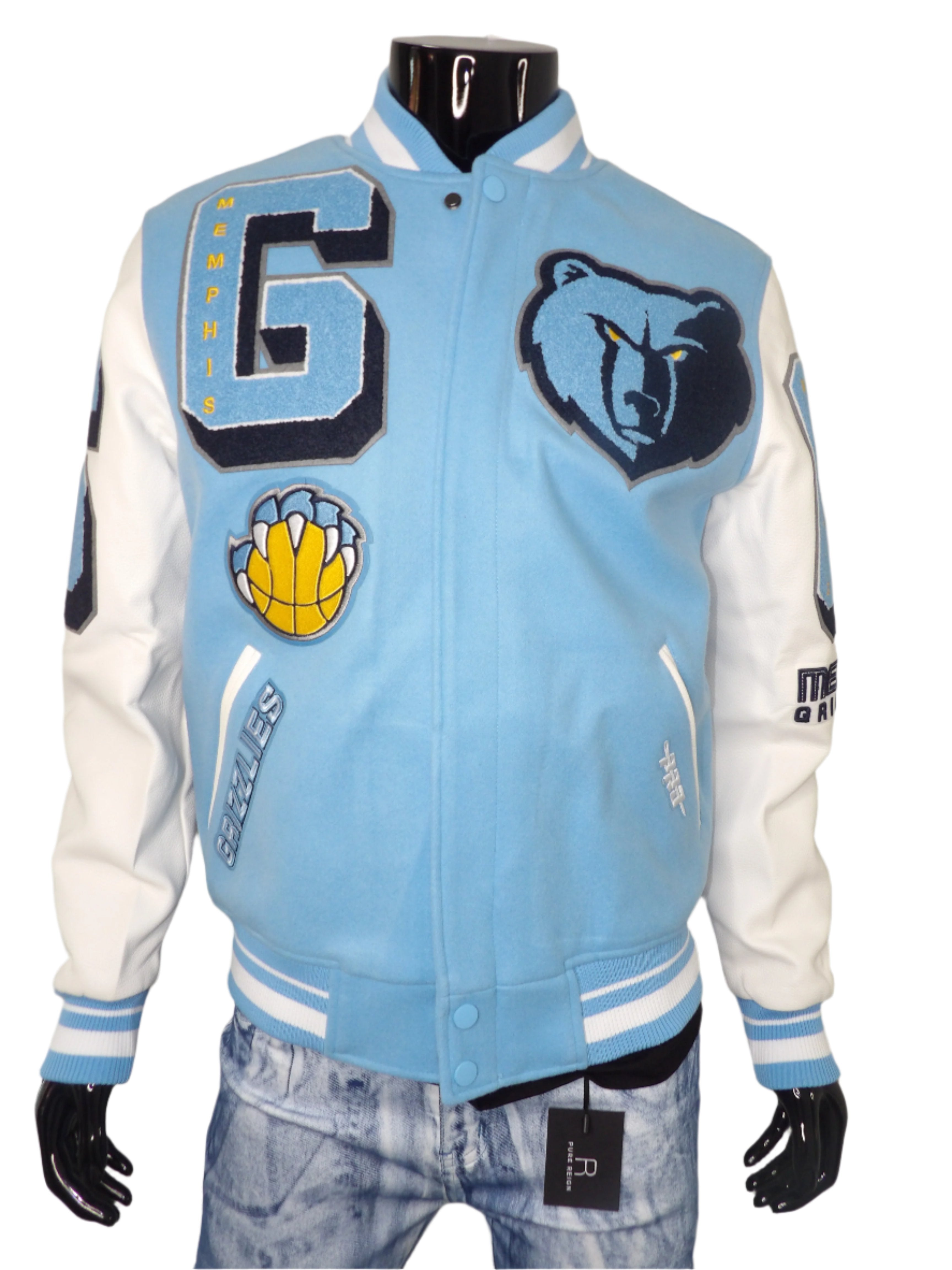 PRO-STANDARD - Light Blue Memphis Grizzlies Leather Jacket