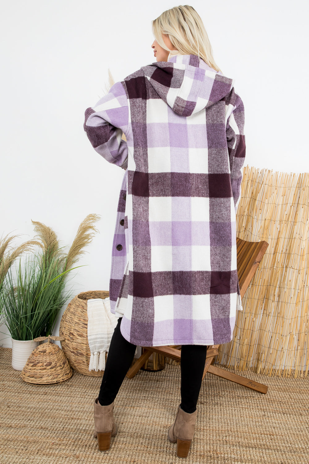 Plaid Oversized Duster Shacket