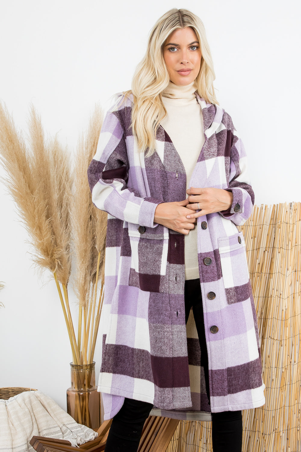 Plaid Oversized Duster Shacket