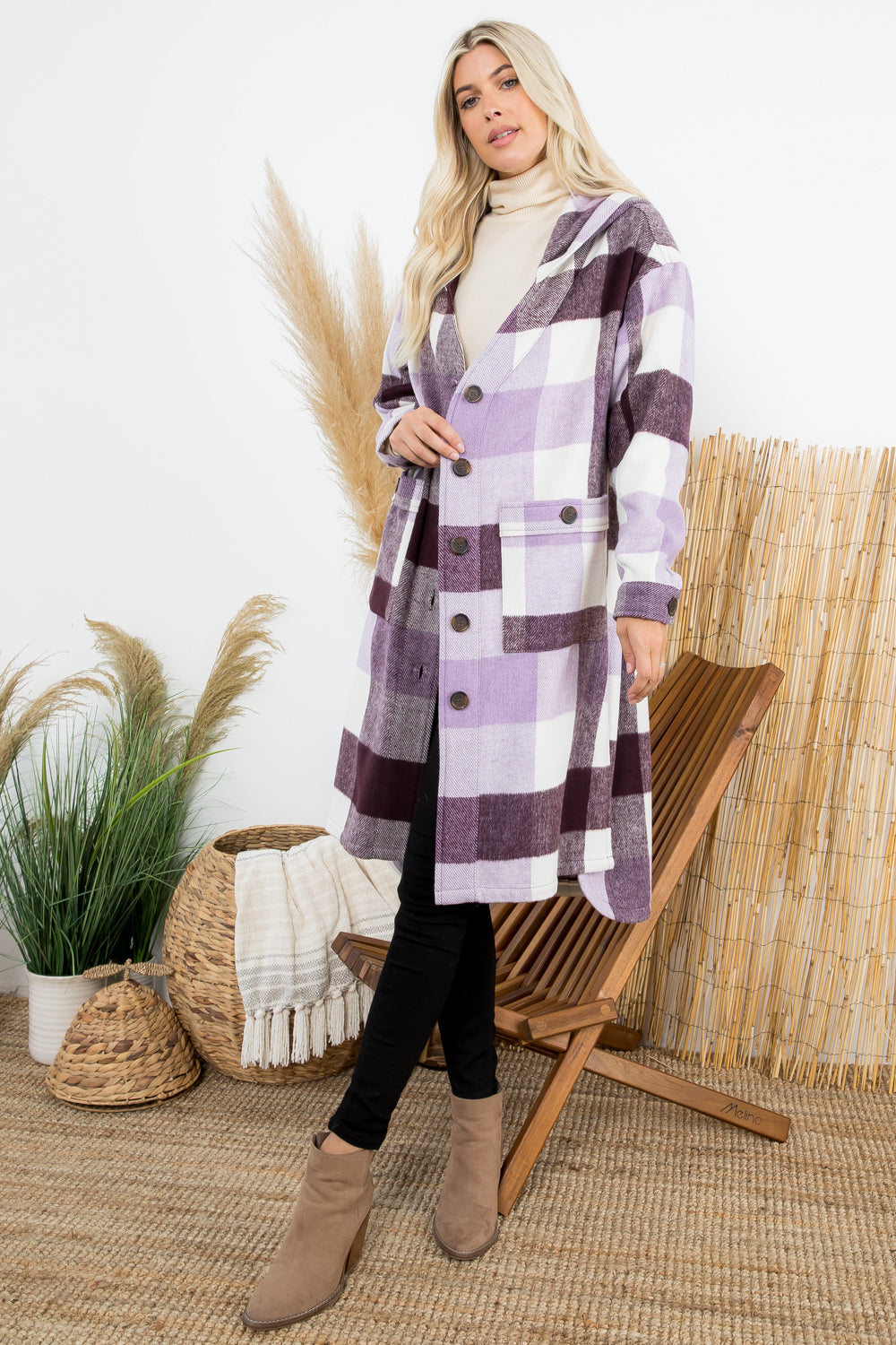 Plaid Oversized Duster Shacket