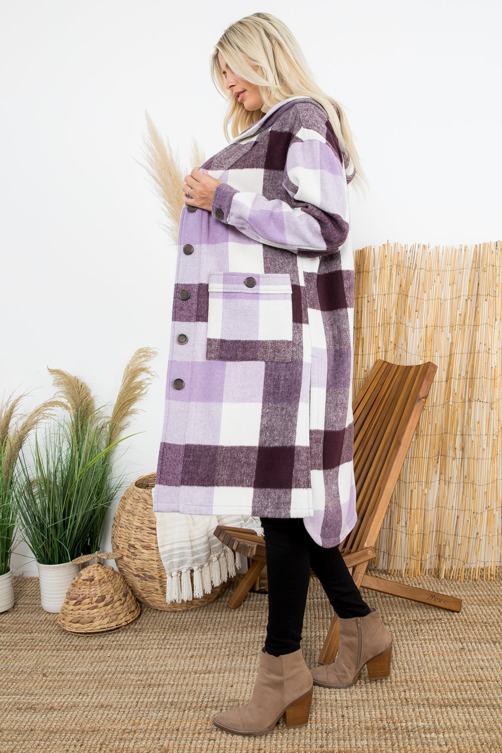 Plaid Oversized Duster Shacket