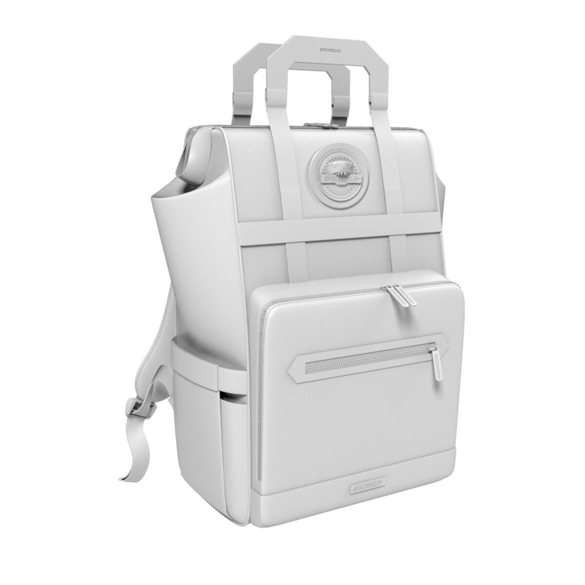 SPRAYGROUND Shark 3D White Out Biz Top Opener Backpack - Closet Space