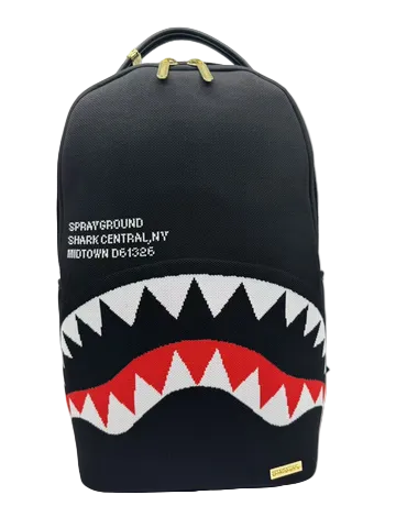 SPRAYGROUND - Shark Central Knit Black DLX-Knit Backpack