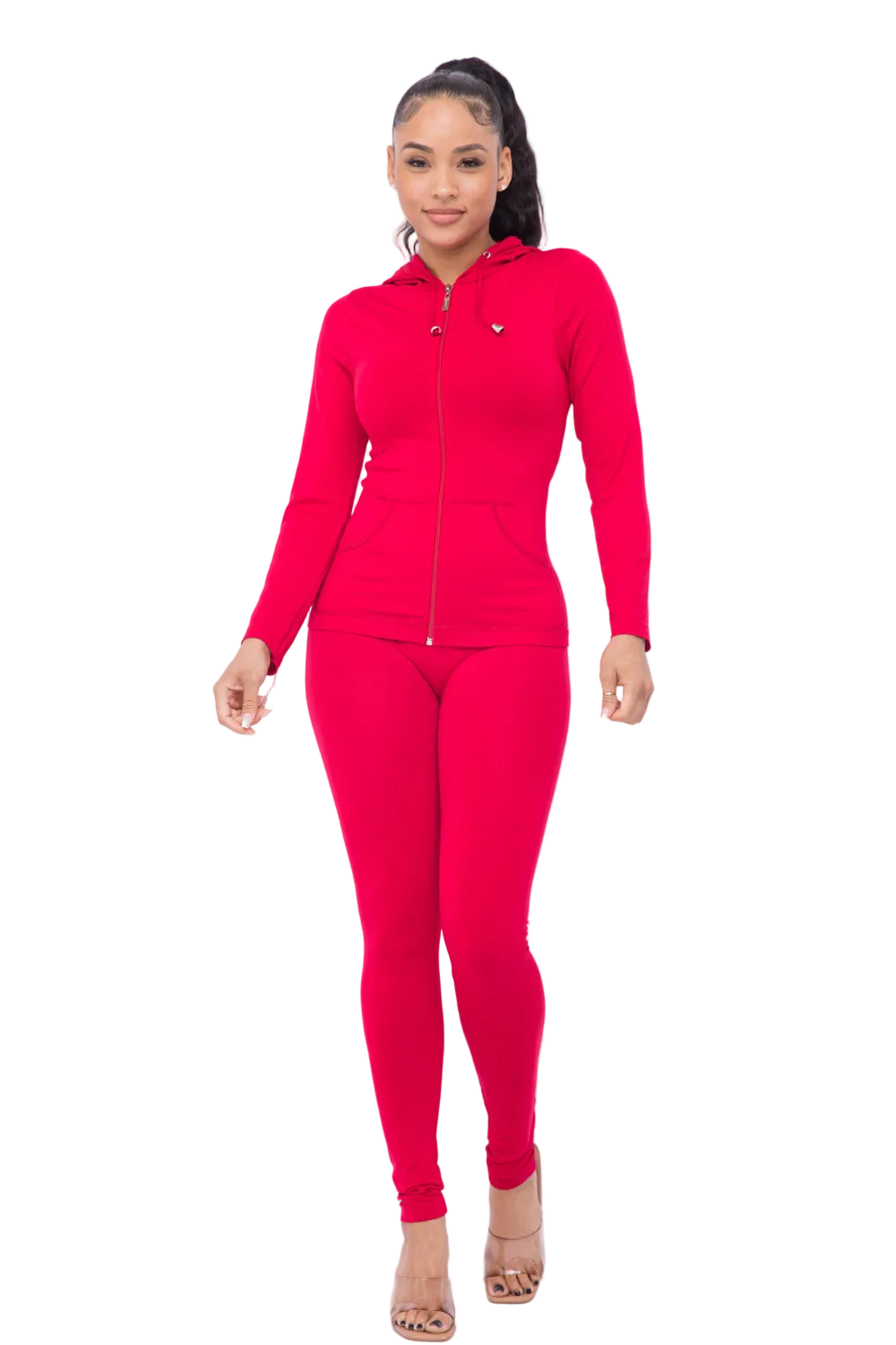 Curvy - Seamless Zip Up Hoodie Leggings Set