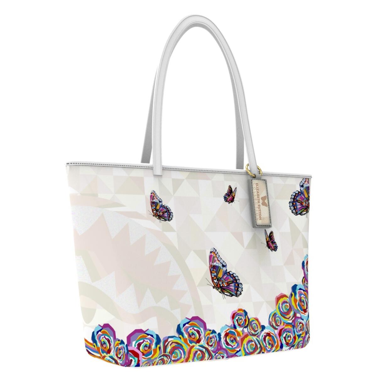 SPRAYGROUND Sutton Roses Butterflies Cream Prism Tote - Closet Space