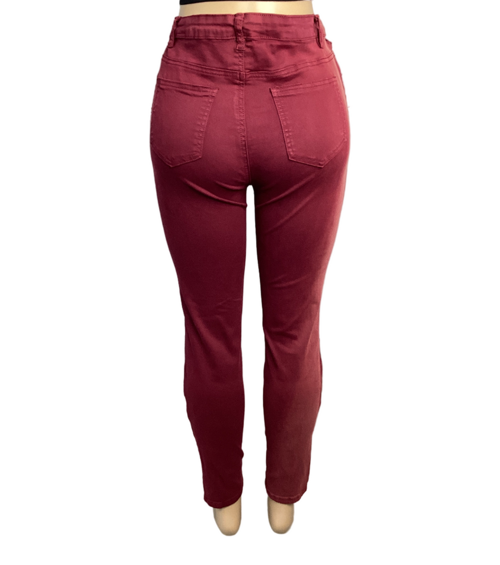 Stretch Distressed Rip Fitted Pant