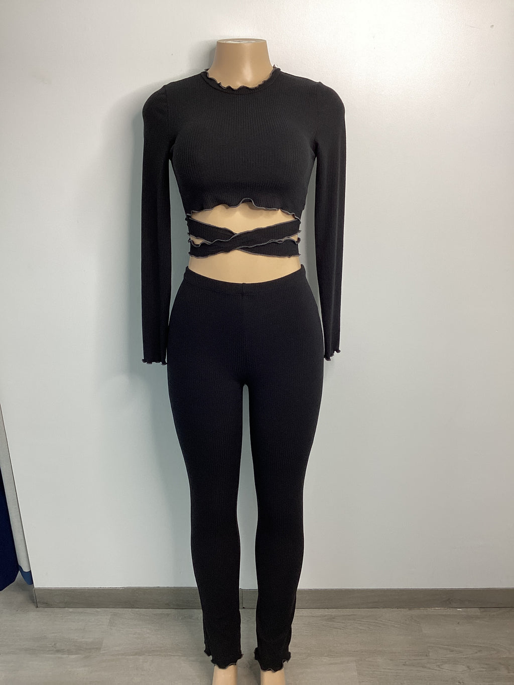 Lettuce Edge Stretch Top Legging Set - Closet Space