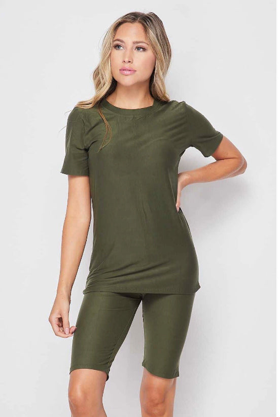 Two Piece Top and Biker Set - Closet Space